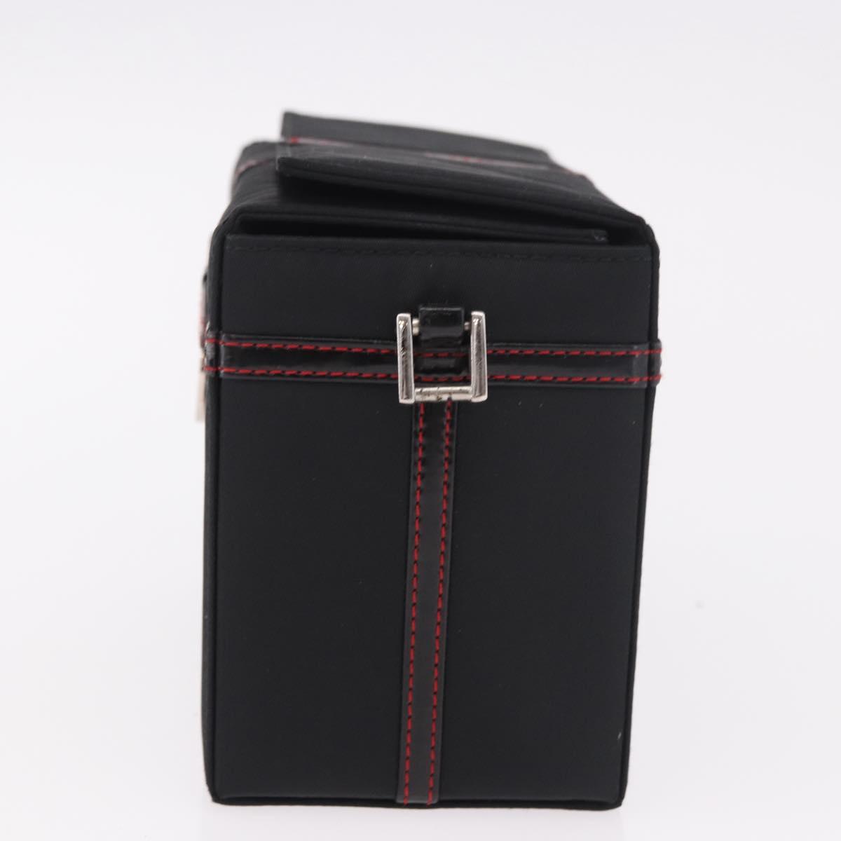Christian Dior Clutch Bag Nylon Black Silver Auth bs35680