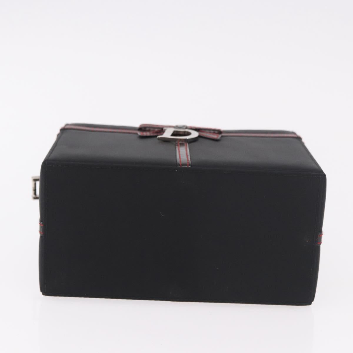 Christian Dior Clutch Bag Nylon Black Silver Auth bs35680