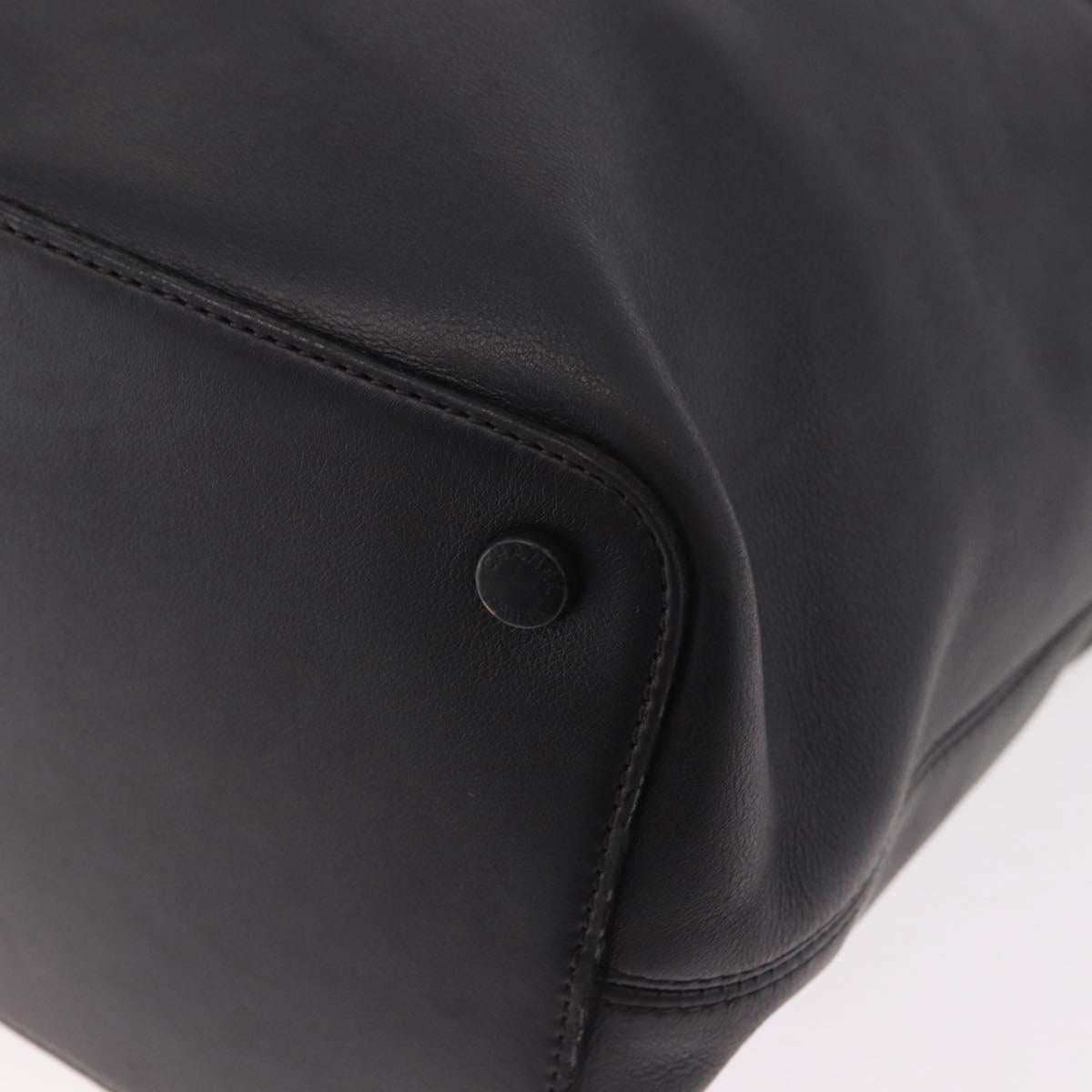 CHANEL Tote Bag Calf Leather Black CC Auth bs35686V
