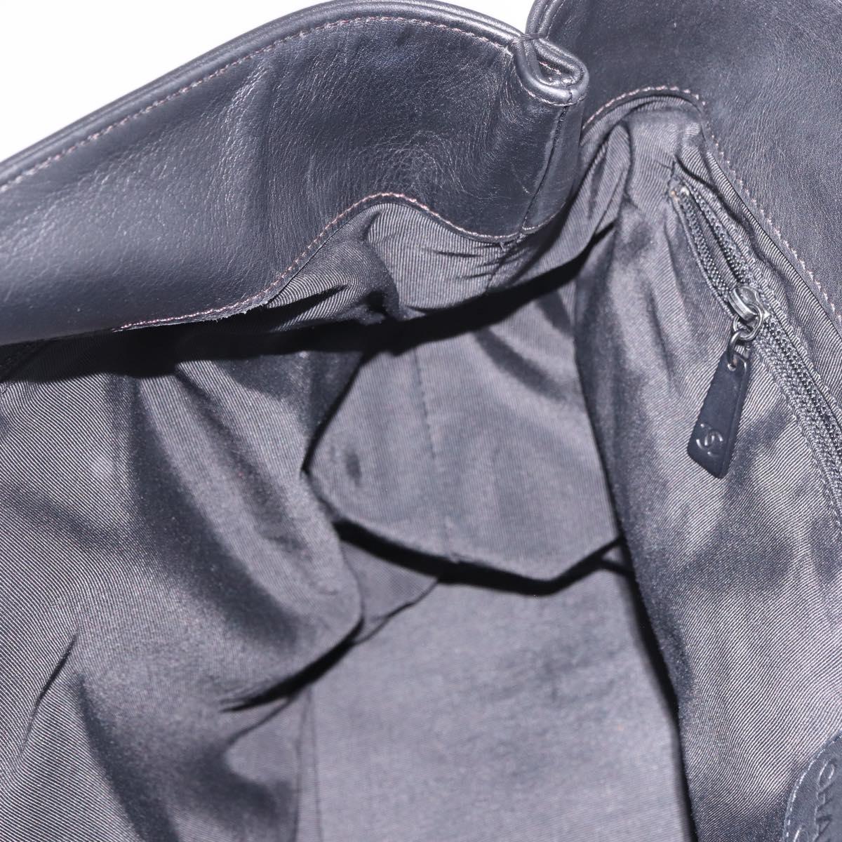 CHANEL Tote Bag Calf Leather Black CC Auth bs35686V