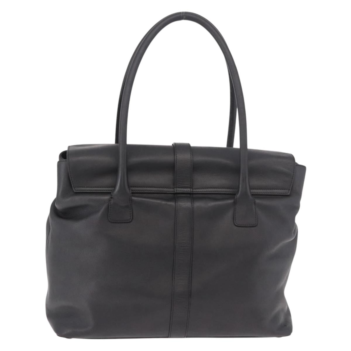 CHANEL Tote Bag Calf Leather Black CC Auth bs35686V