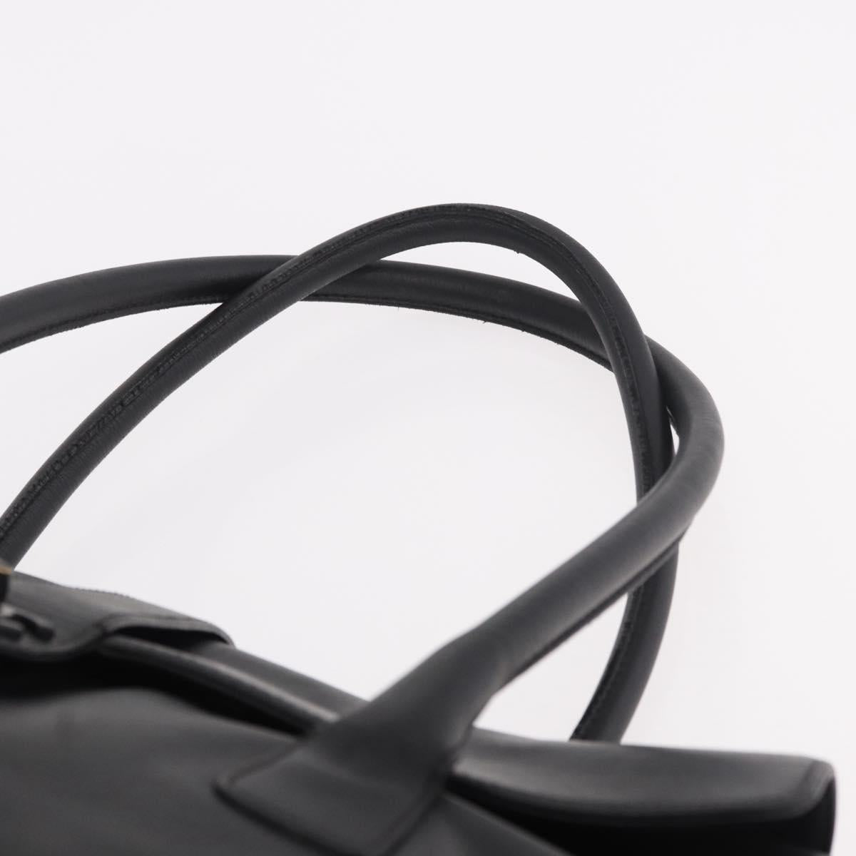CHANEL Tote Bag Calf Leather Black CC Auth bs35686V