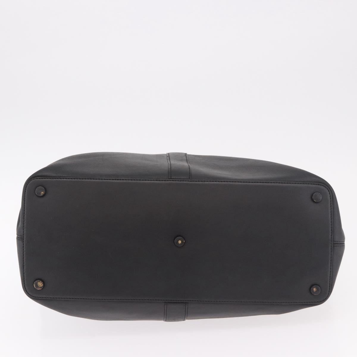 CHANEL Tote Bag Calf Leather Black CC Auth bs35686V