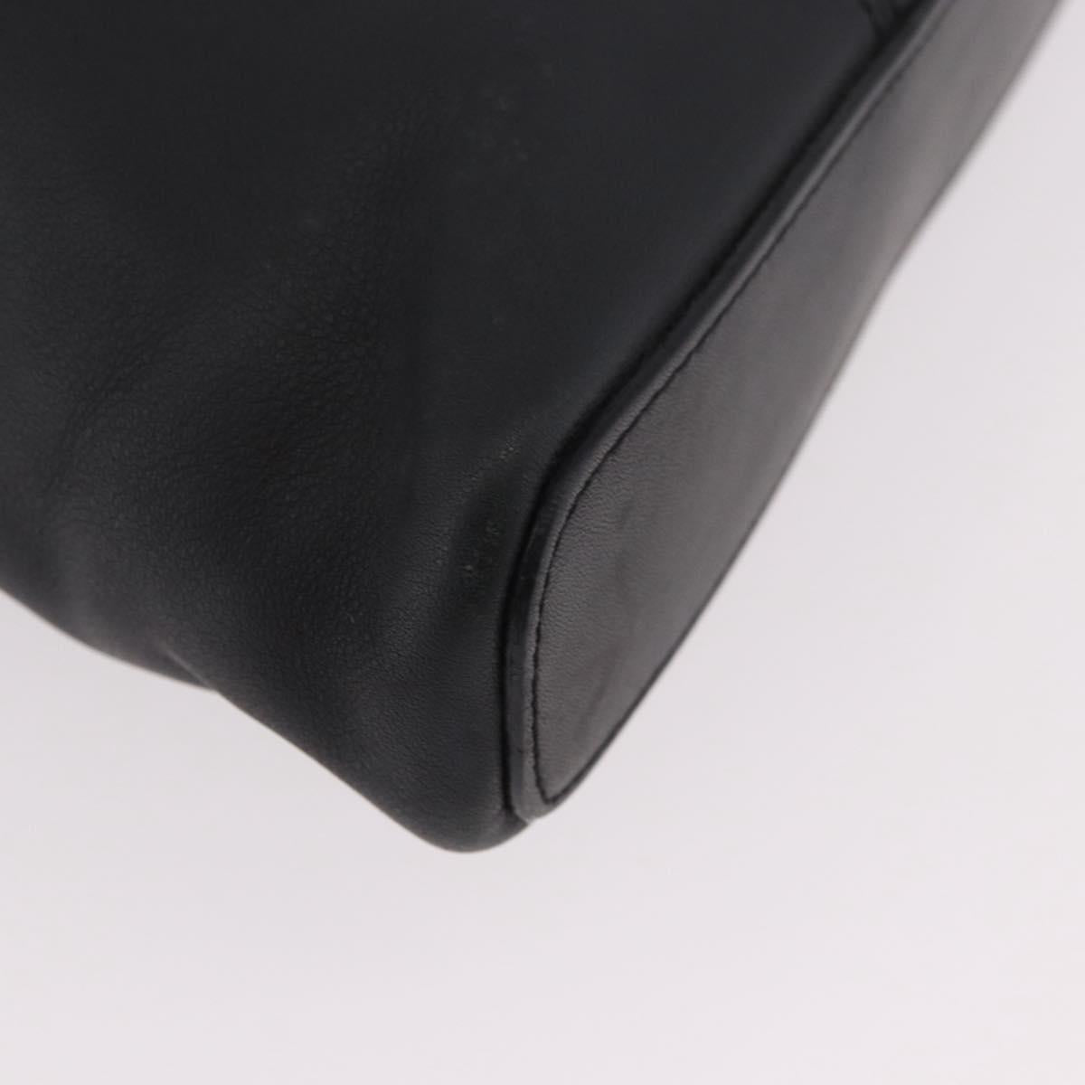 LOEWE Tote Bag Leather Black Silver Auth bs35687