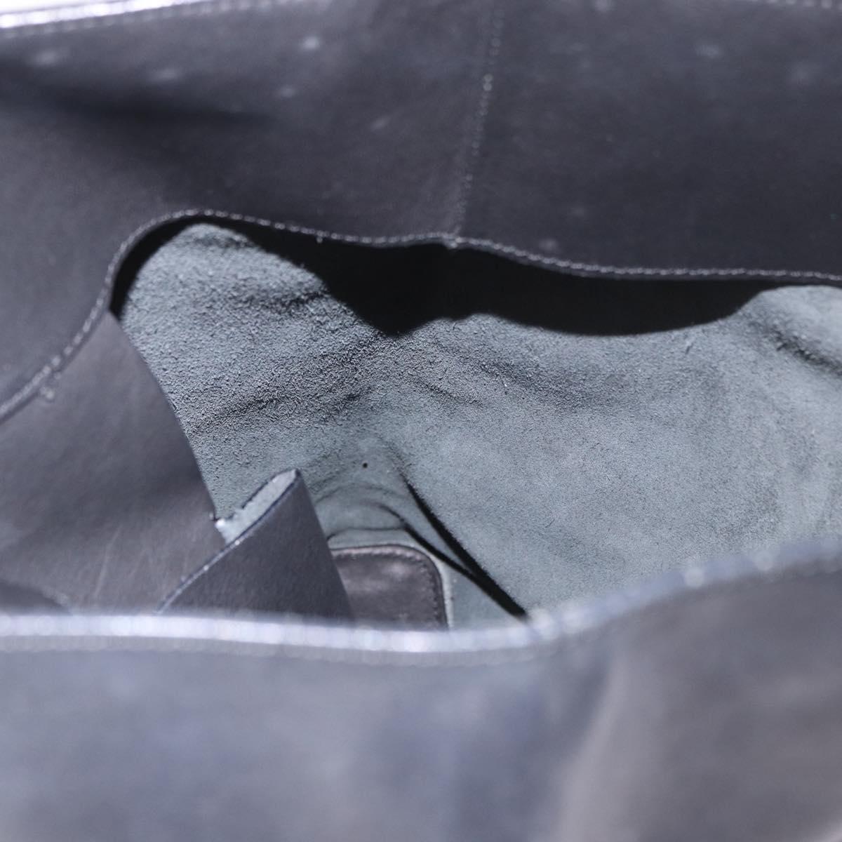 LOEWE Tote Bag Leather Black Silver Auth bs35687
