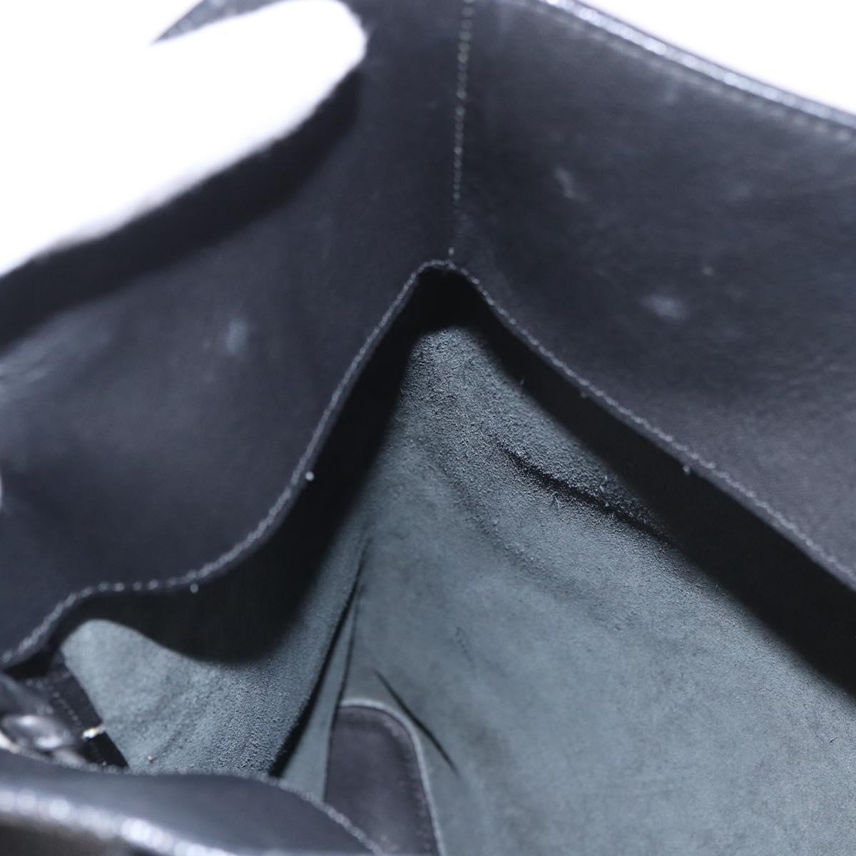 LOEWE Tote Bag Leather Black Silver Auth bs35687