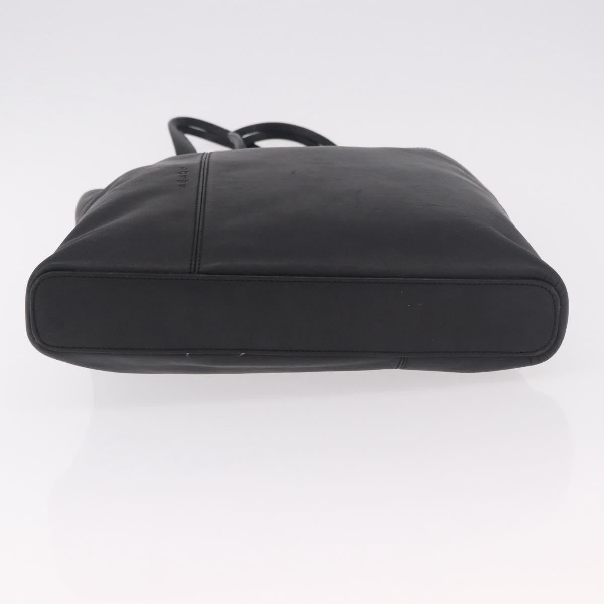 LOEWE Tote Bag Leather Black Silver Auth bs35687