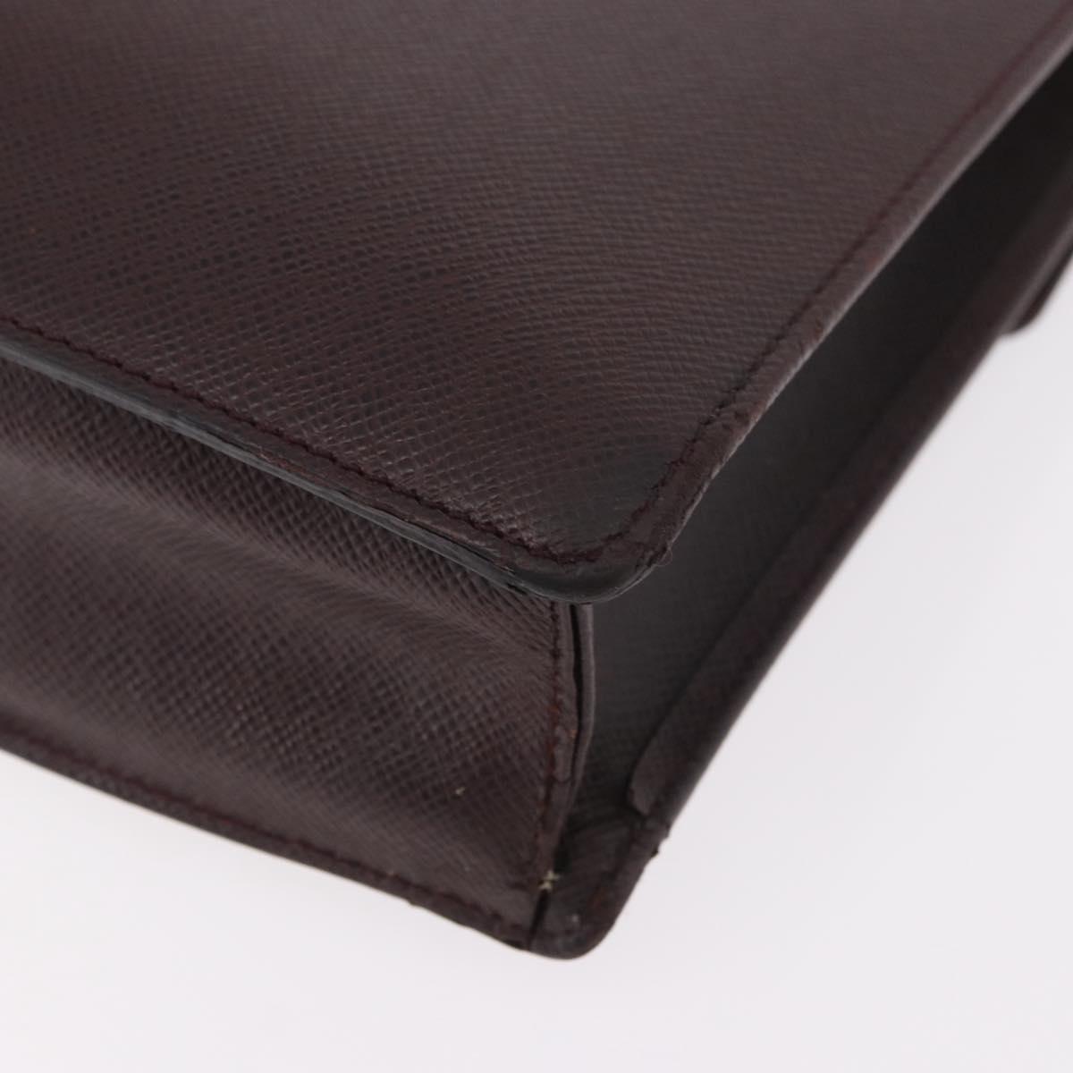 LOUIS VUITTON Taiga Porte Documents Angara Bag Acajou M30776 Auth bs35692