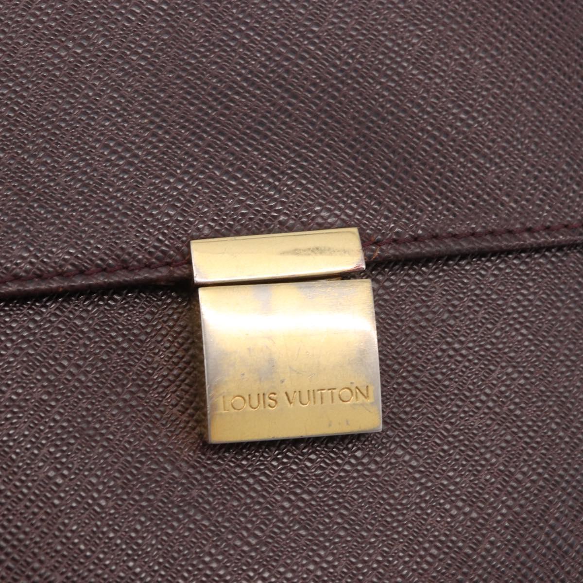 LOUIS VUITTON Taiga Porte Documents Angara Bag Acajou M30776 Auth bs35692