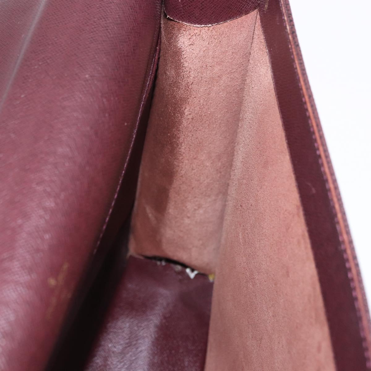 LOUIS VUITTON Taiga Porte Documents Angara Bag Acajou M30776 Auth bs35692