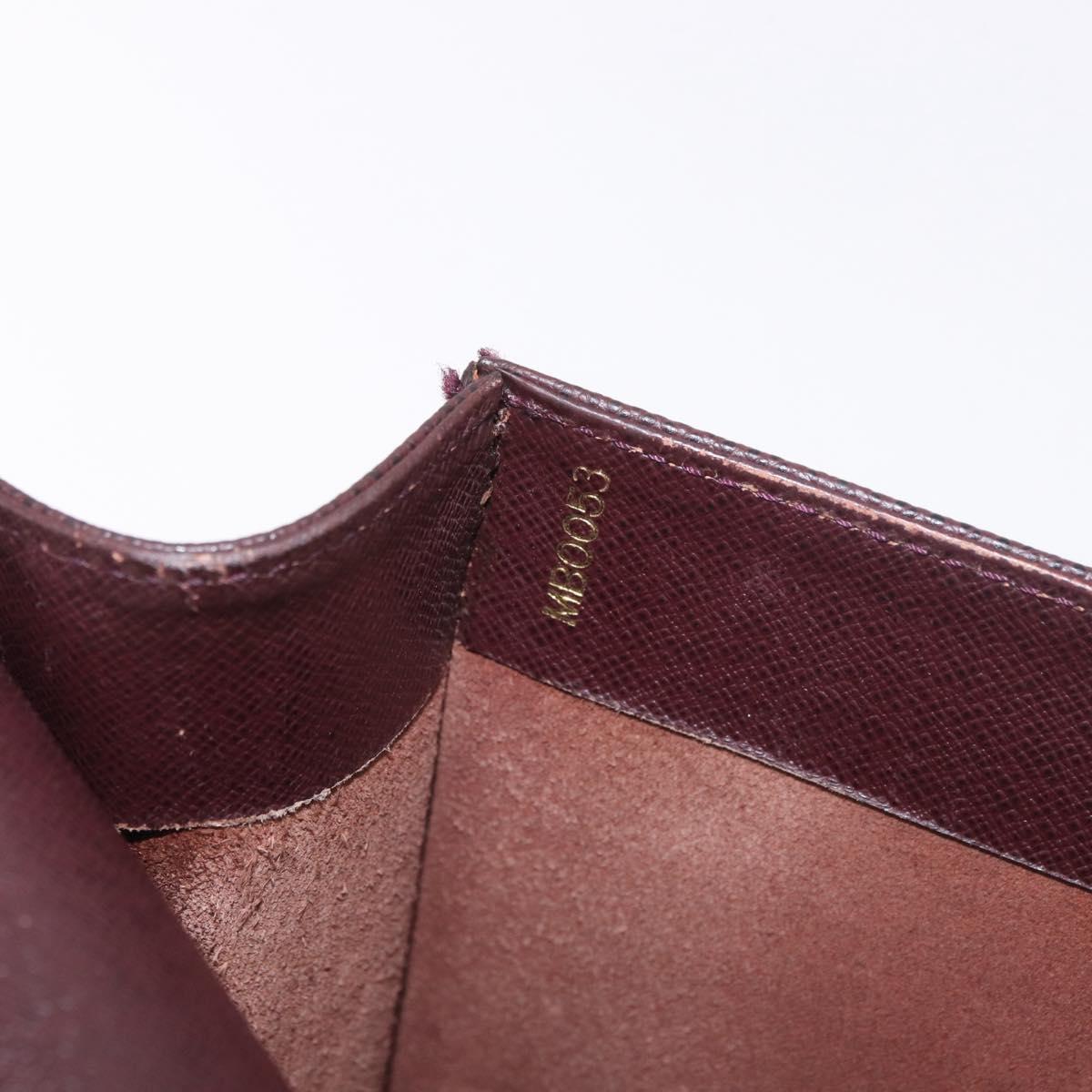 LOUIS VUITTON Taiga Porte Documents Angara Bag Acajou M30776 Auth bs35692