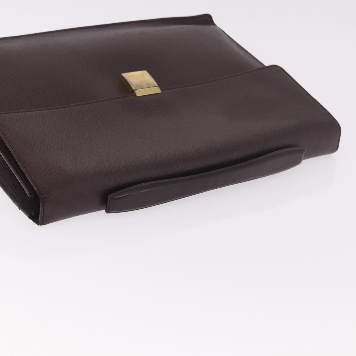 LOUIS VUITTON Taiga Porte Documents Angara Bag Acajou M30776 Auth bs35692