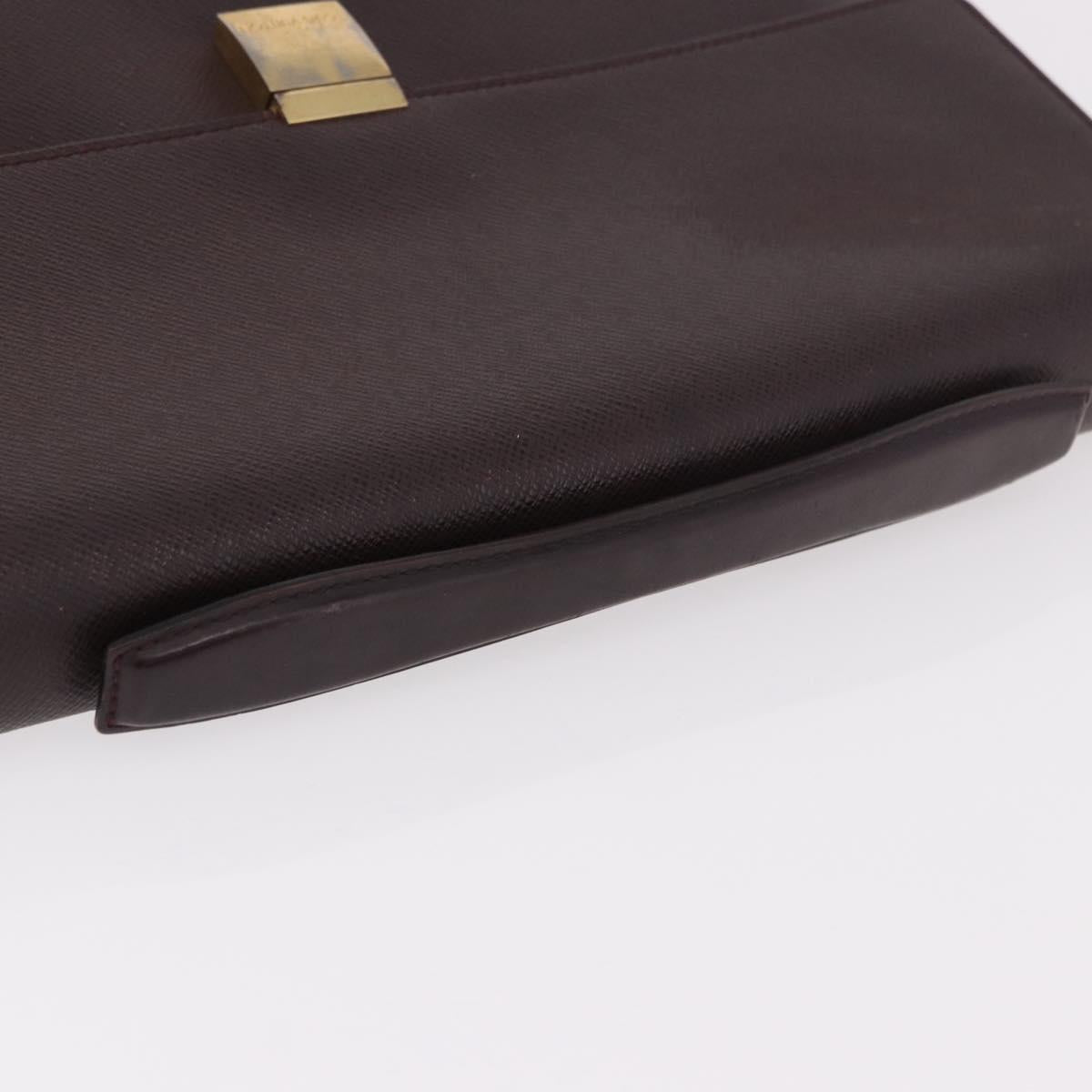 LOUIS VUITTON Taiga Porte Documents Angara Bag Acajou M30776 Auth bs35692