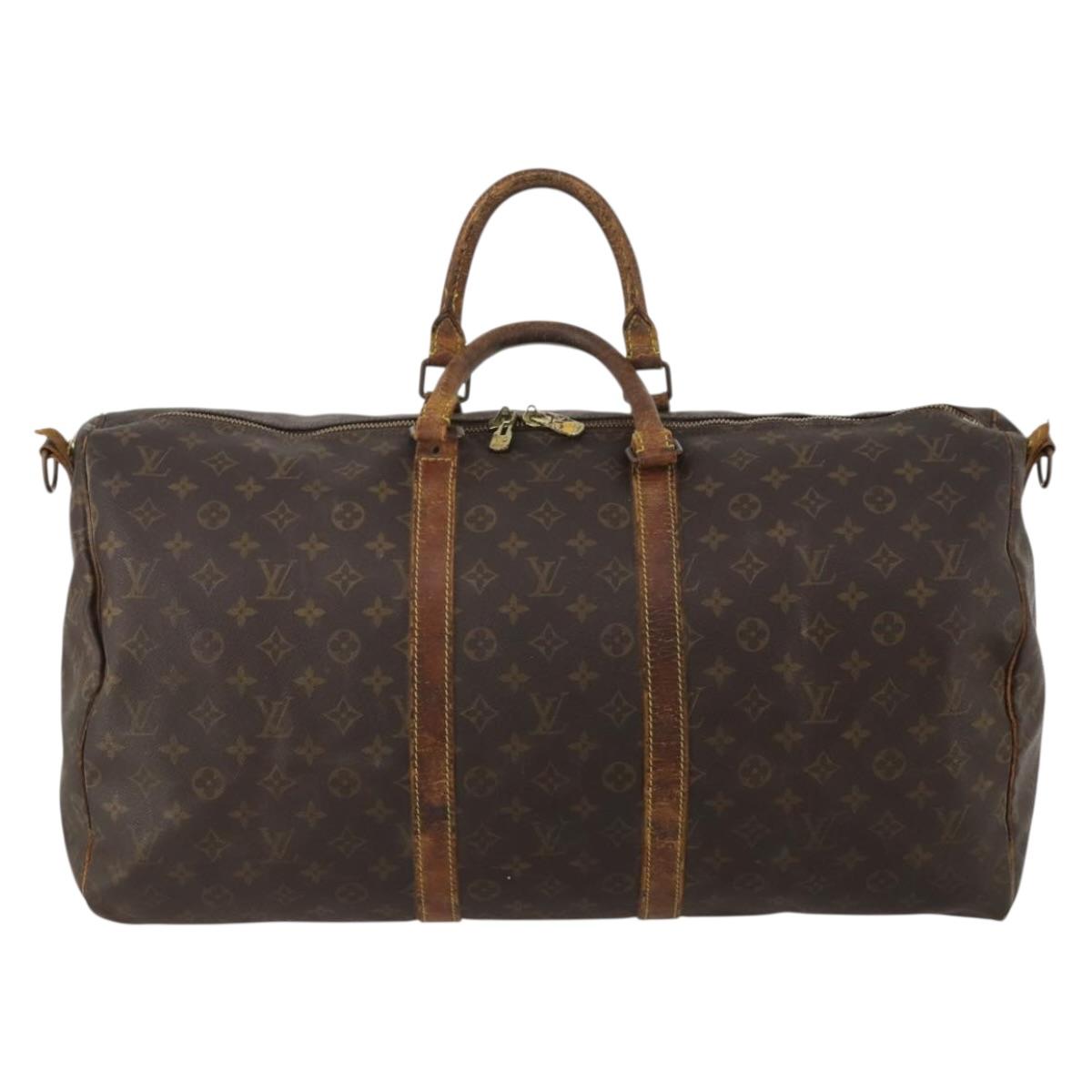 LOUIS VUITTON Monogram Keepall Bandouliere 55 Boston Bag M41414 LV Auth bs35693