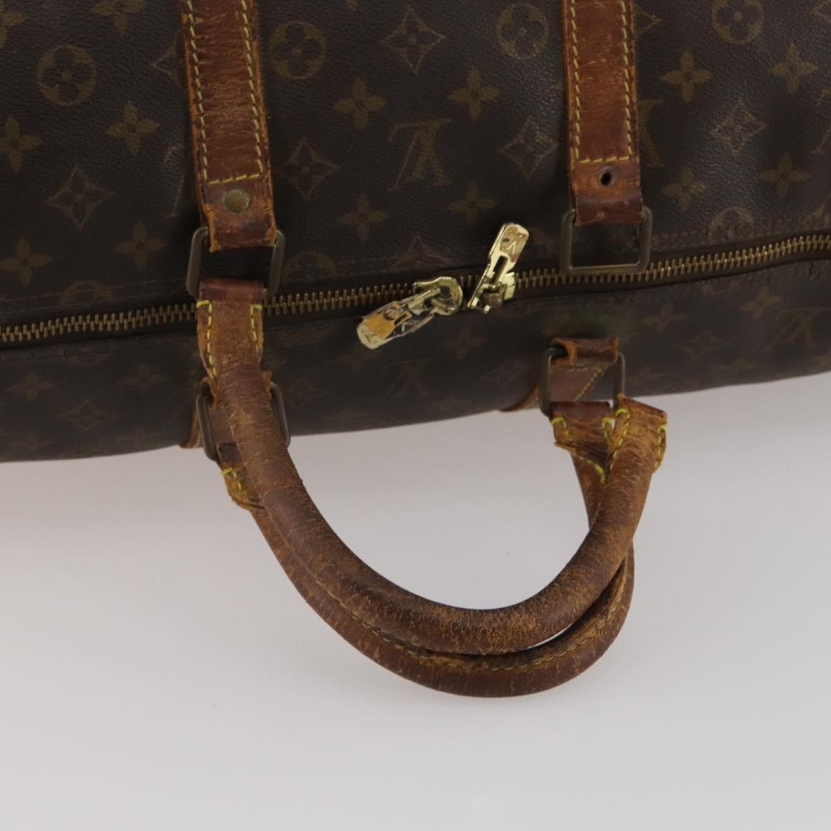 LOUIS VUITTON Monogram Keepall Bandouliere 55 Boston Bag M41414 LV Auth bs35693