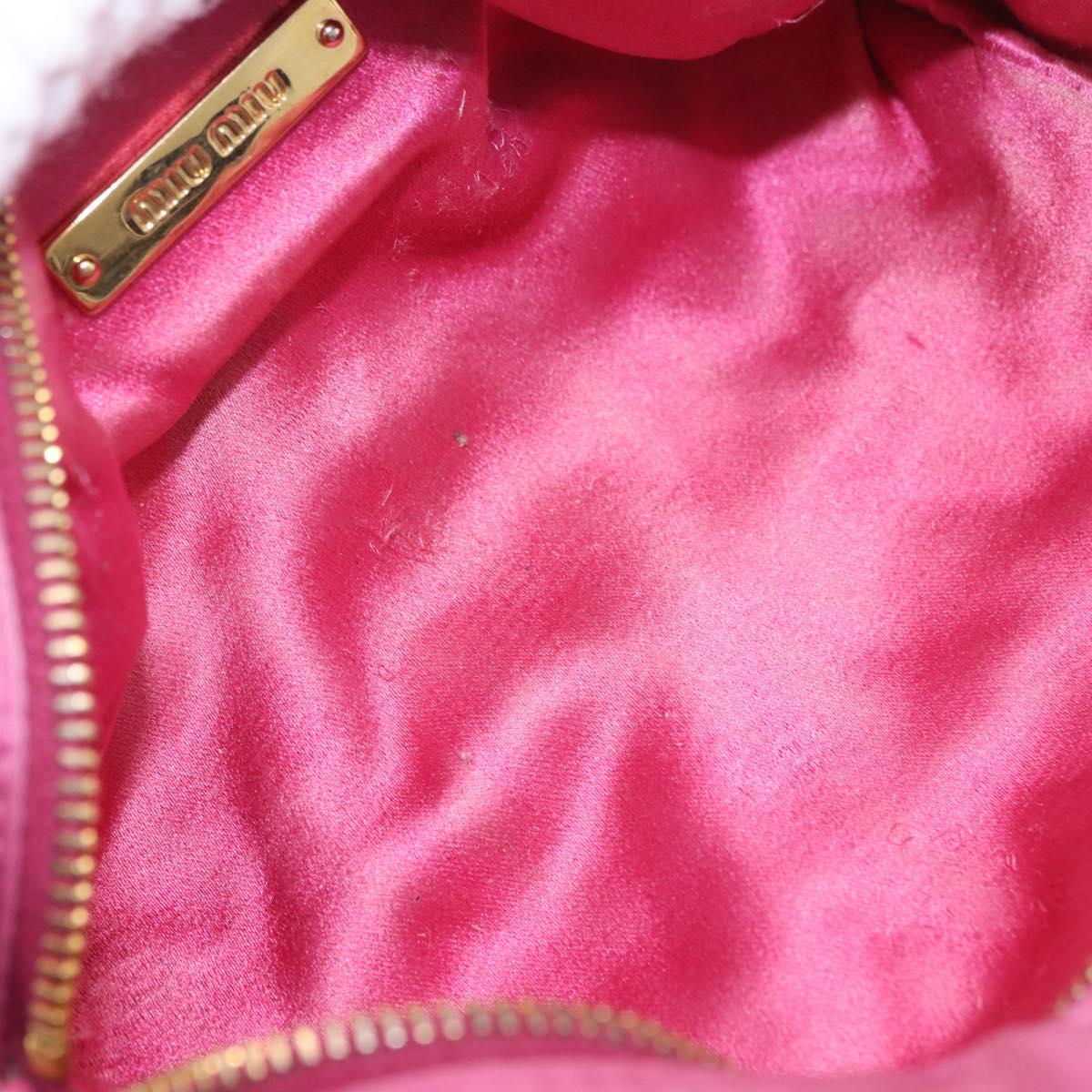 Miu Miu Matelasse Pouch Nylon Pink Gold Auth bs35700