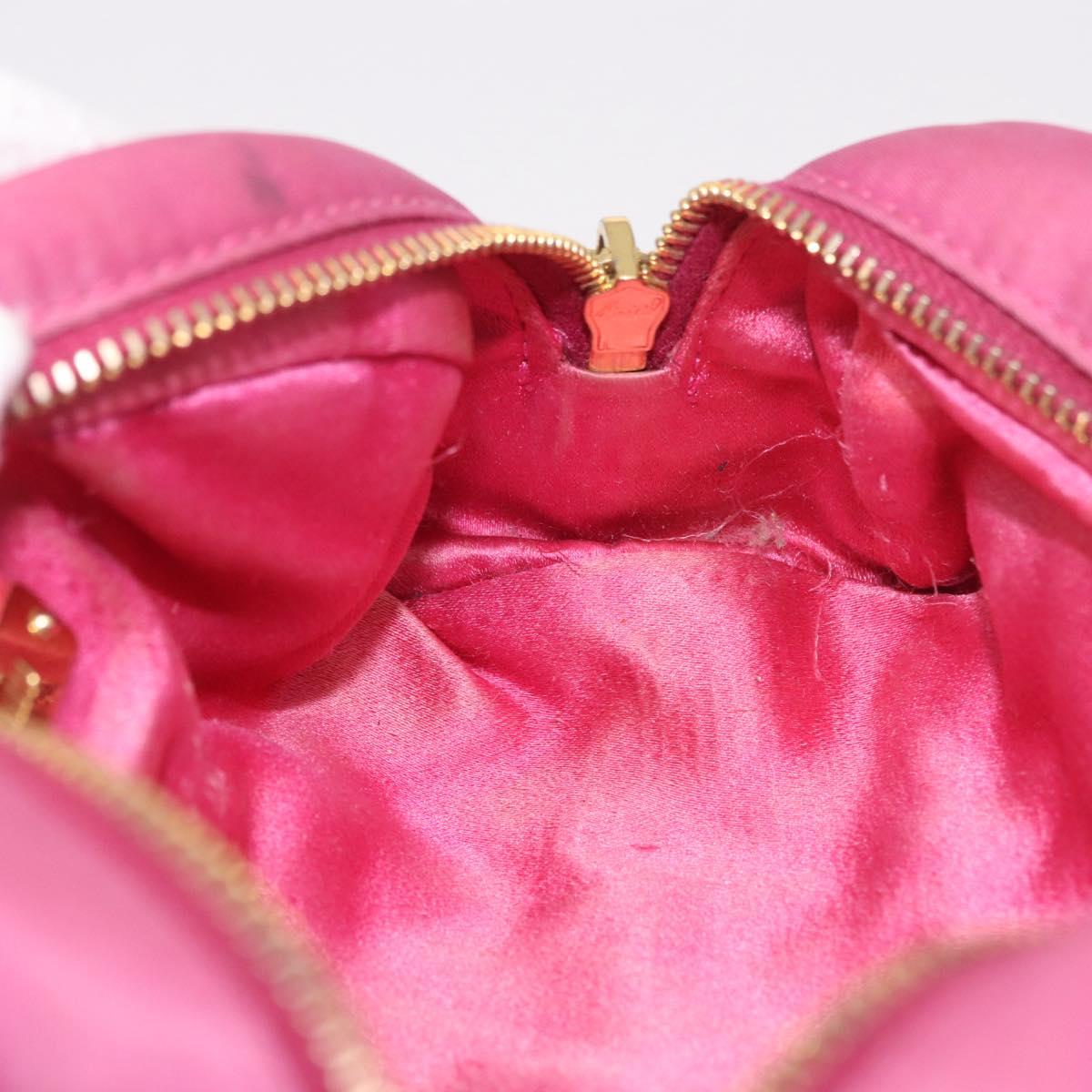Miu Miu Matelasse Pouch Nylon Pink Gold Auth bs35700