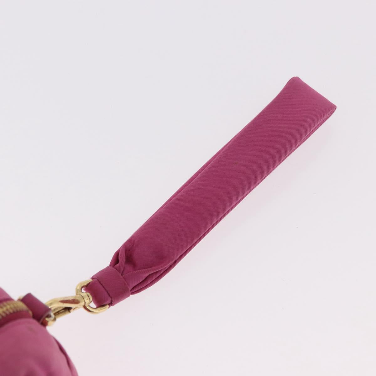 Miu Miu Matelasse Pouch Nylon Pink Gold Auth bs35700