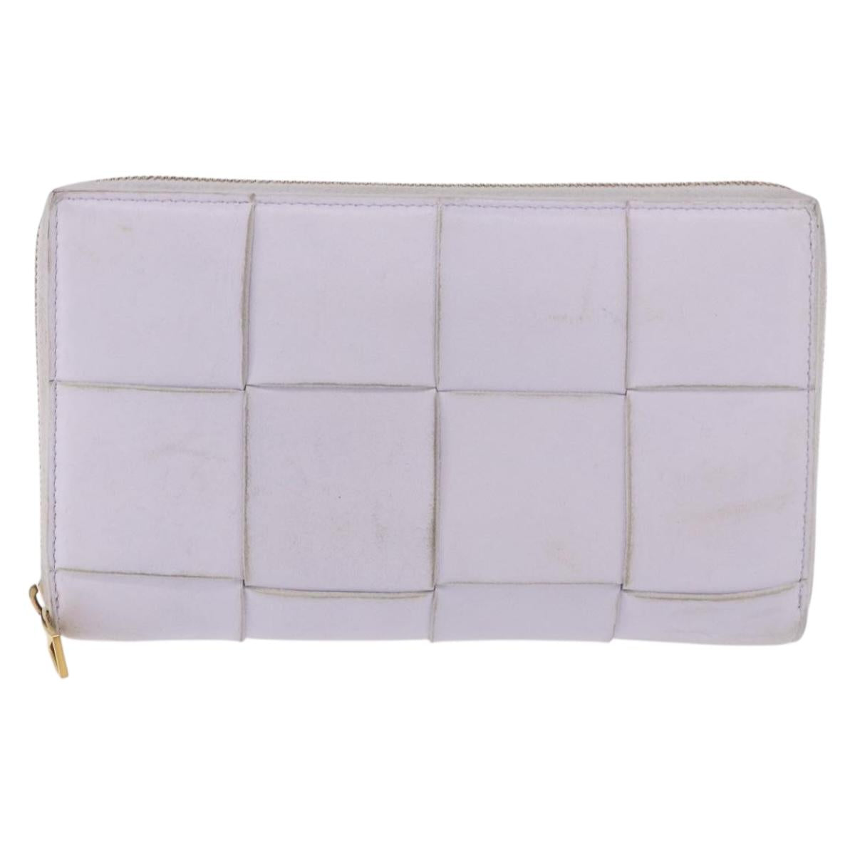 BOTTEGA VENETA MAXI INTRECCIATO Long Wallet Leather Purple Gold Auth bs35701