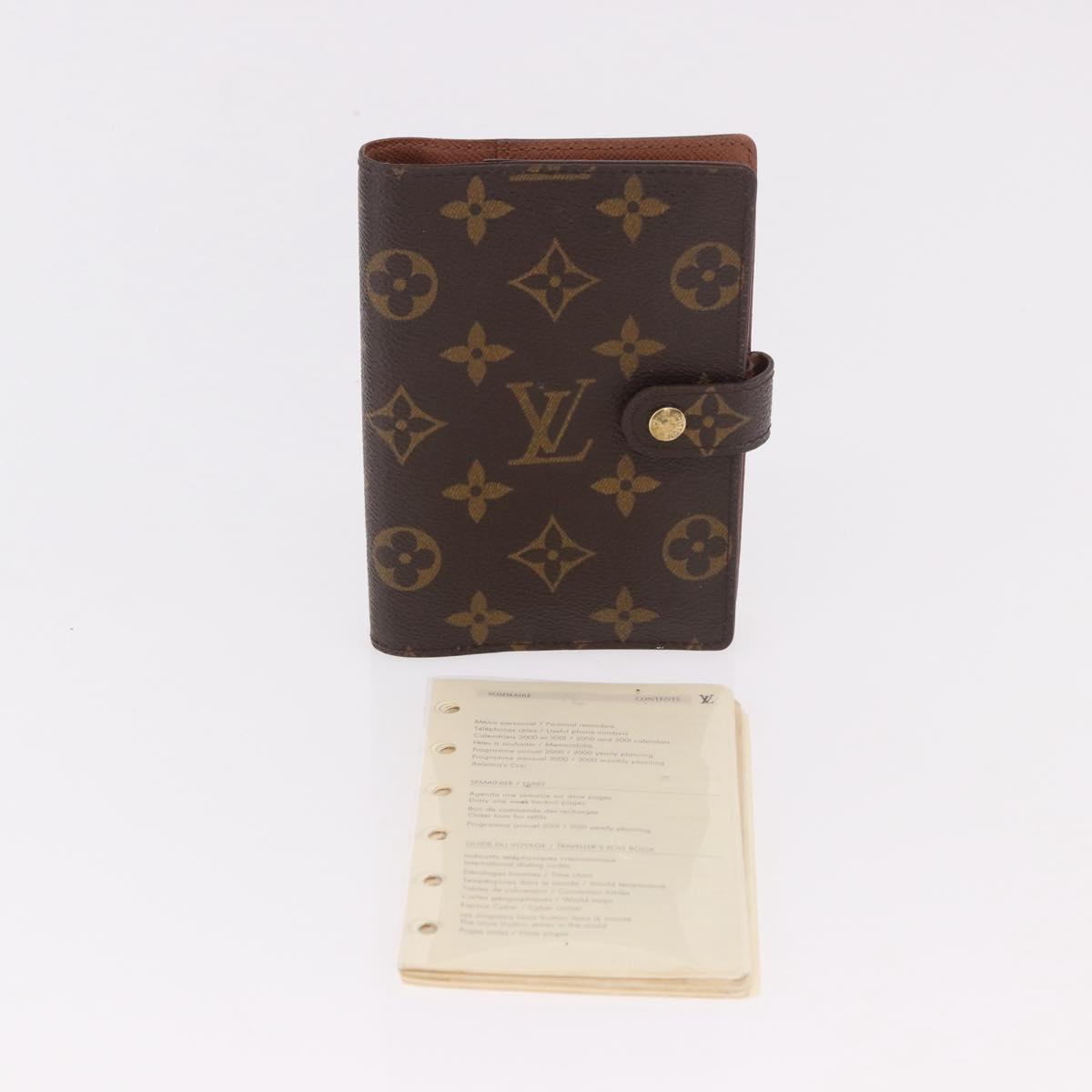 LOUIS VUITTON Monogram Agenda PM Day Planner Cover R20005 LV Auth bs35704