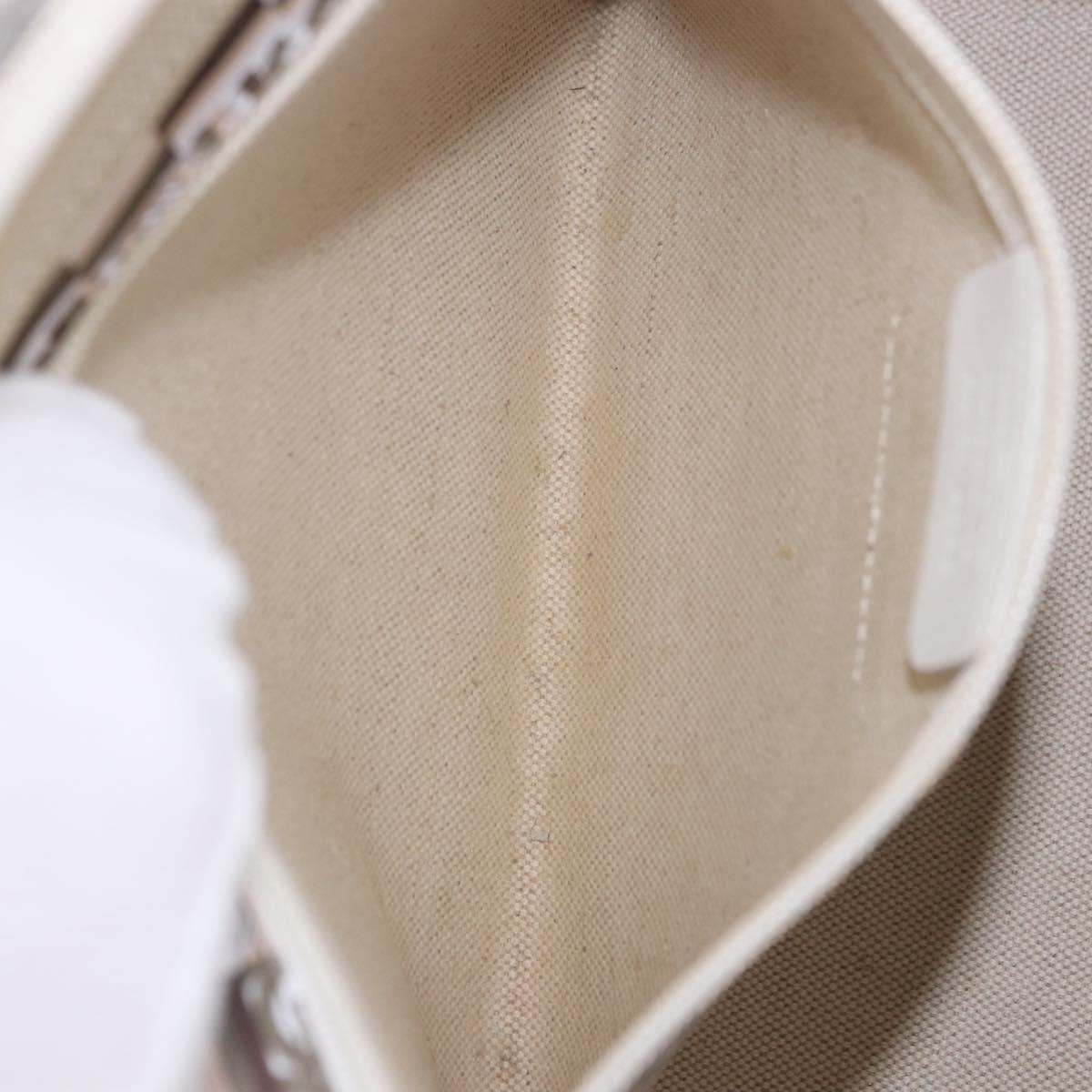 Salvatore Ferragamo Hand Bag PVC Leather White Silver Auth bs35706