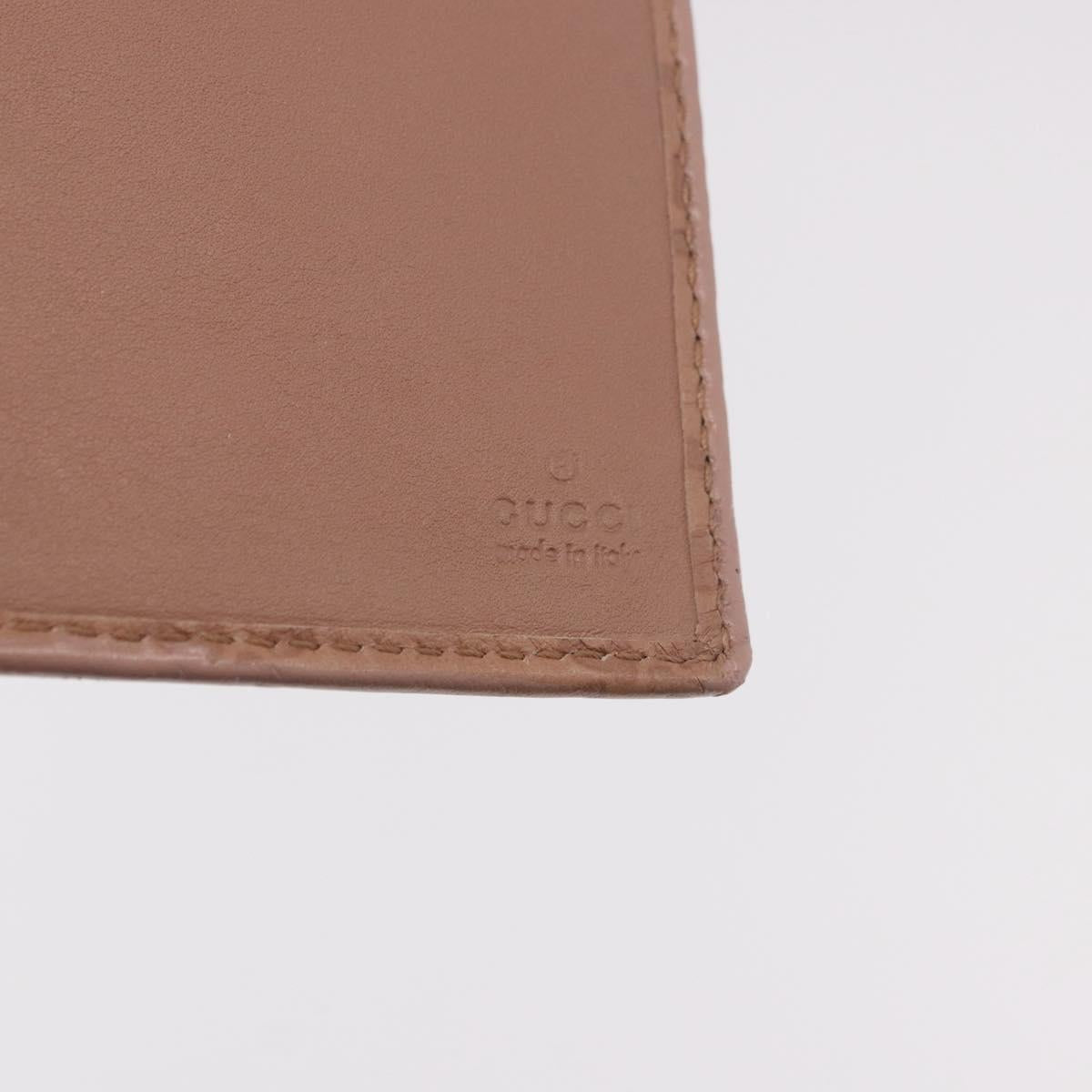 GUCCI GG Canvas Guccissima Chain Wallet Leather Beige Gold 224262 Auth bs35707