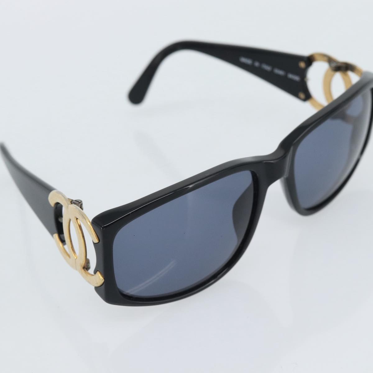 CHANEL Sunglasses plastic 3 Set Black Brown CC Auth bs35709