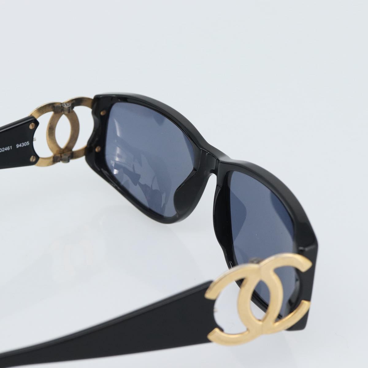 CHANEL Sunglasses plastic 3 Set Black Brown CC Auth bs35709