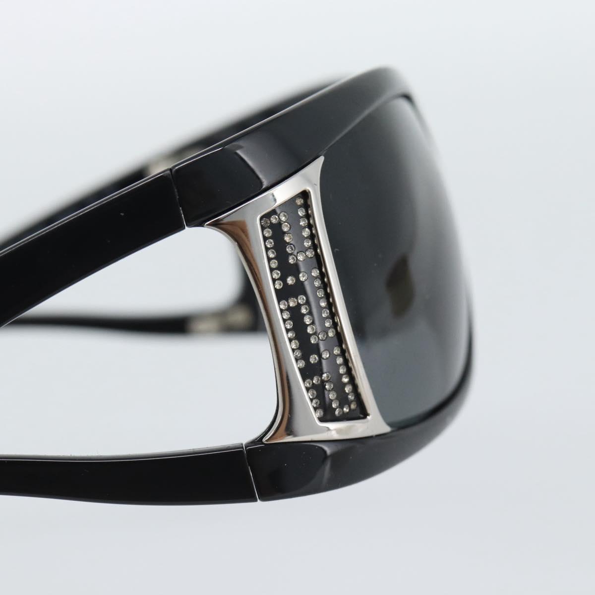 VERSACE Sunglasses Plastic Black Silver Auth bs35712