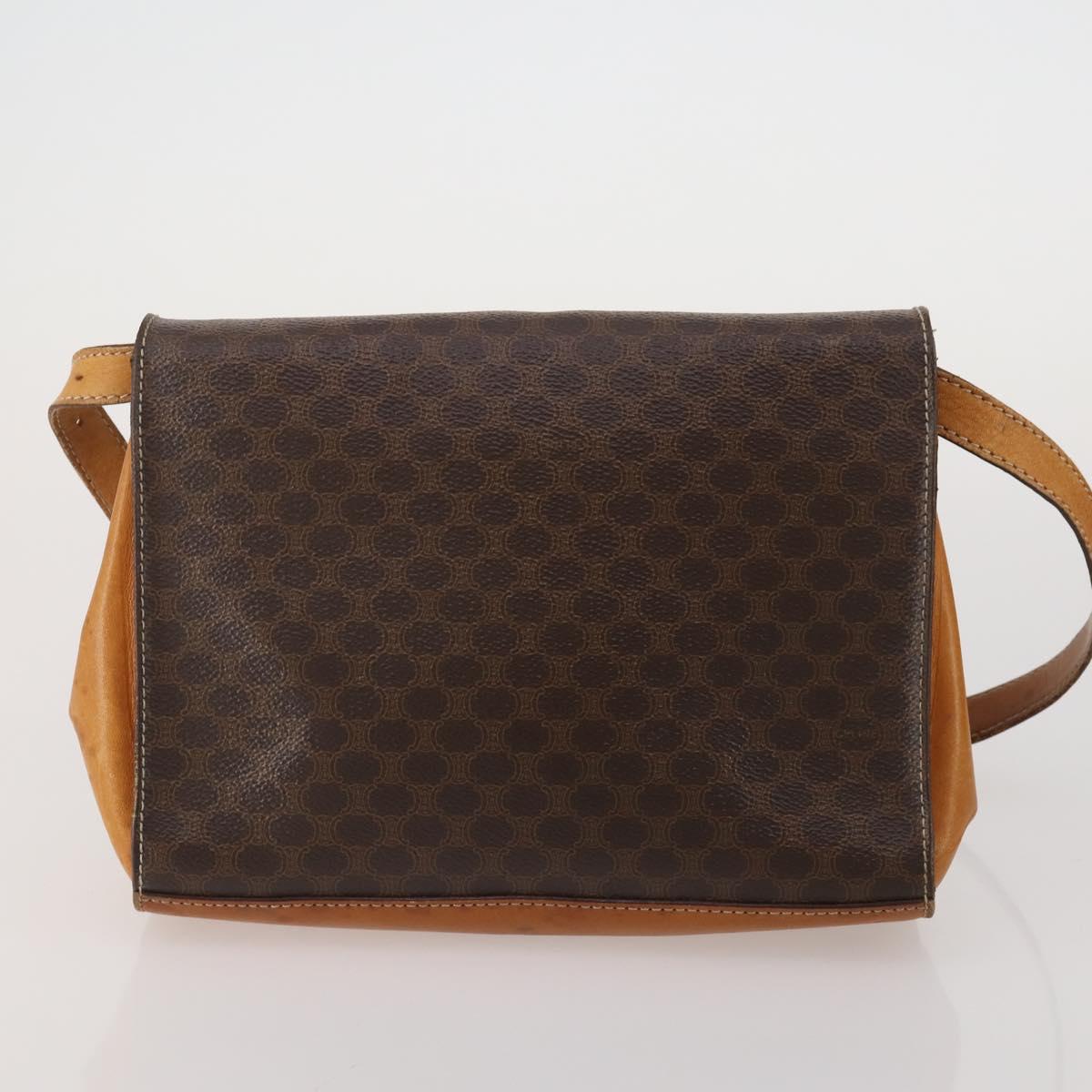 CELINE Macadam Canvas Shoulder Bag PVC Leather 4 Set 2way Brown Auth bs35722