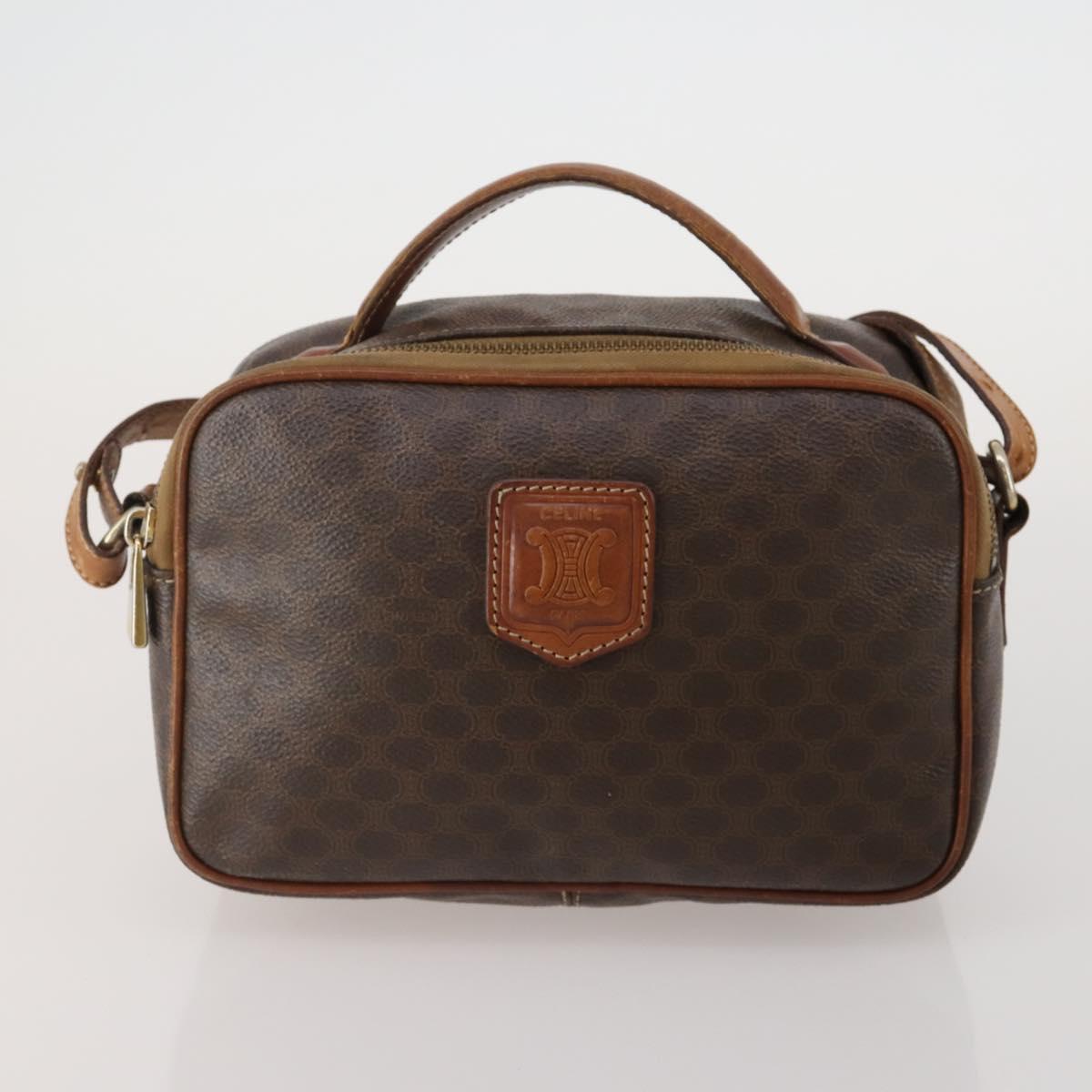 CELINE Macadam Canvas Shoulder Bag PVC Leather 4 Set 2way Brown Auth bs35722
