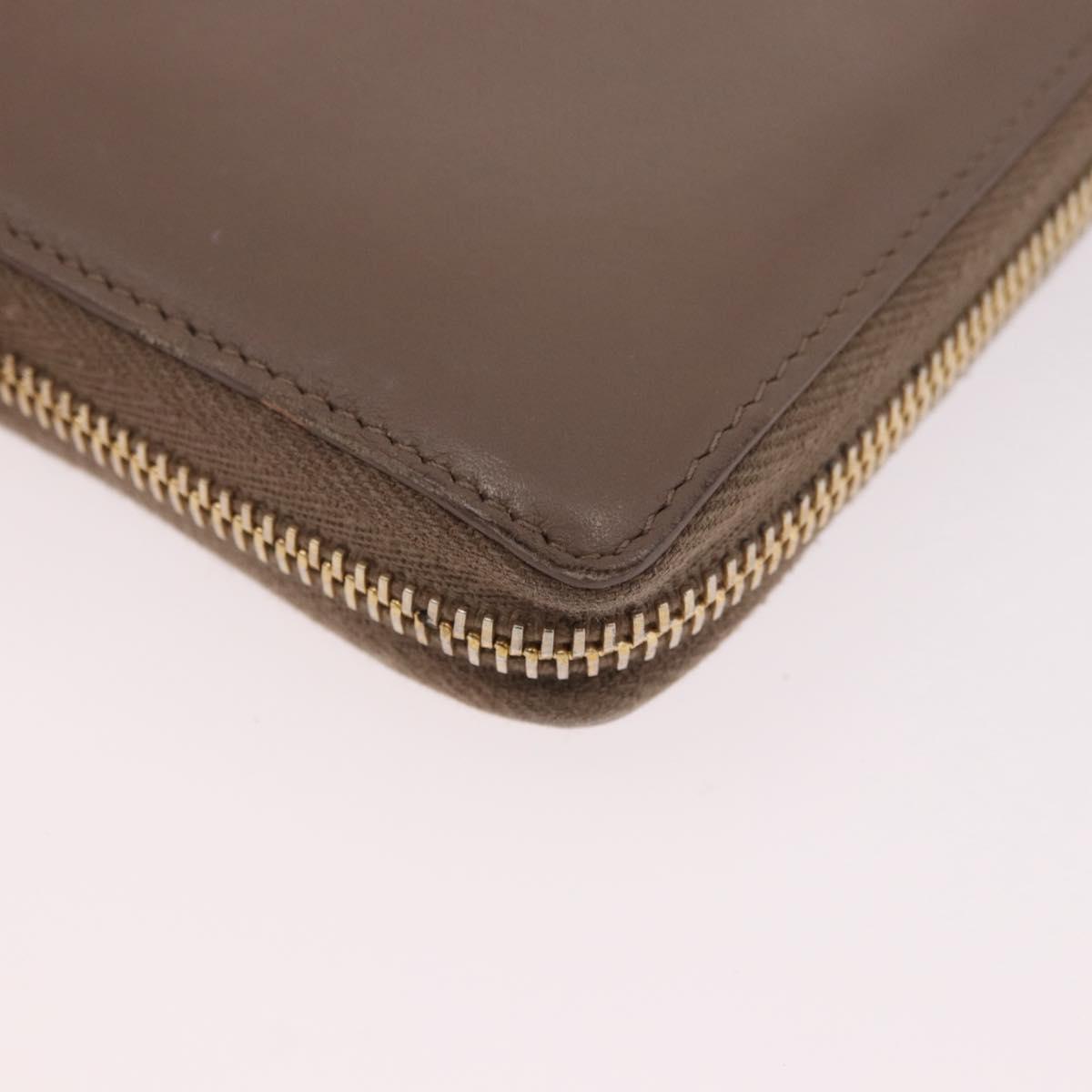 SAINT LAURENT Long Wallet Leather Brown Gold Auth bs35724