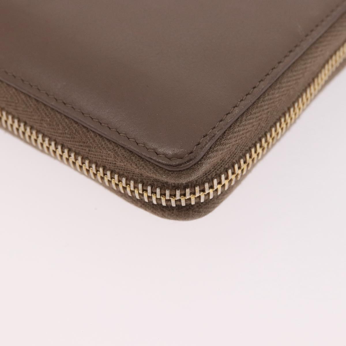 SAINT LAURENT Long Wallet Leather Brown Gold Auth bs35724