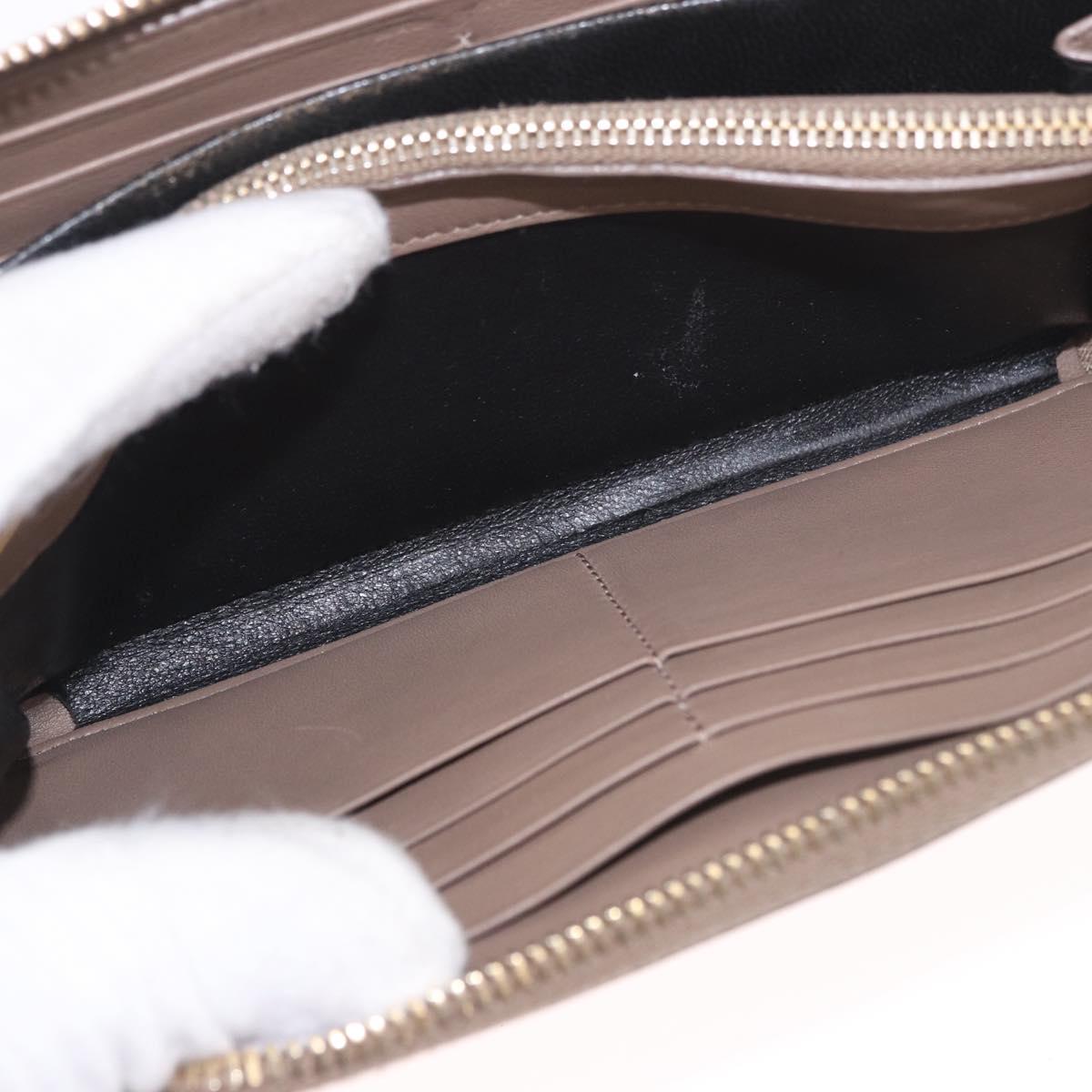 SAINT LAURENT Long Wallet Leather Brown Gold Auth bs35724