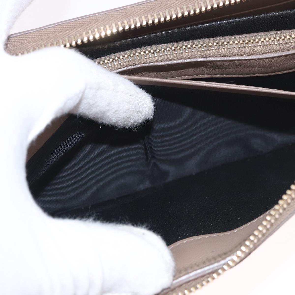 SAINT LAURENT Long Wallet Leather Brown Gold Auth bs35724