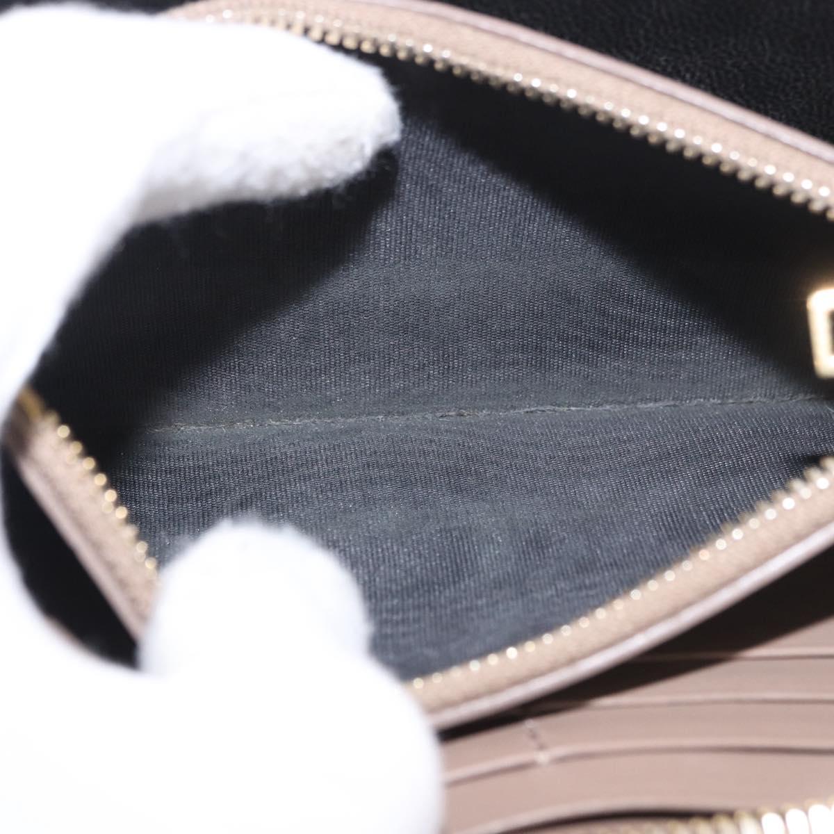 SAINT LAURENT Long Wallet Leather Brown Gold Auth bs35724
