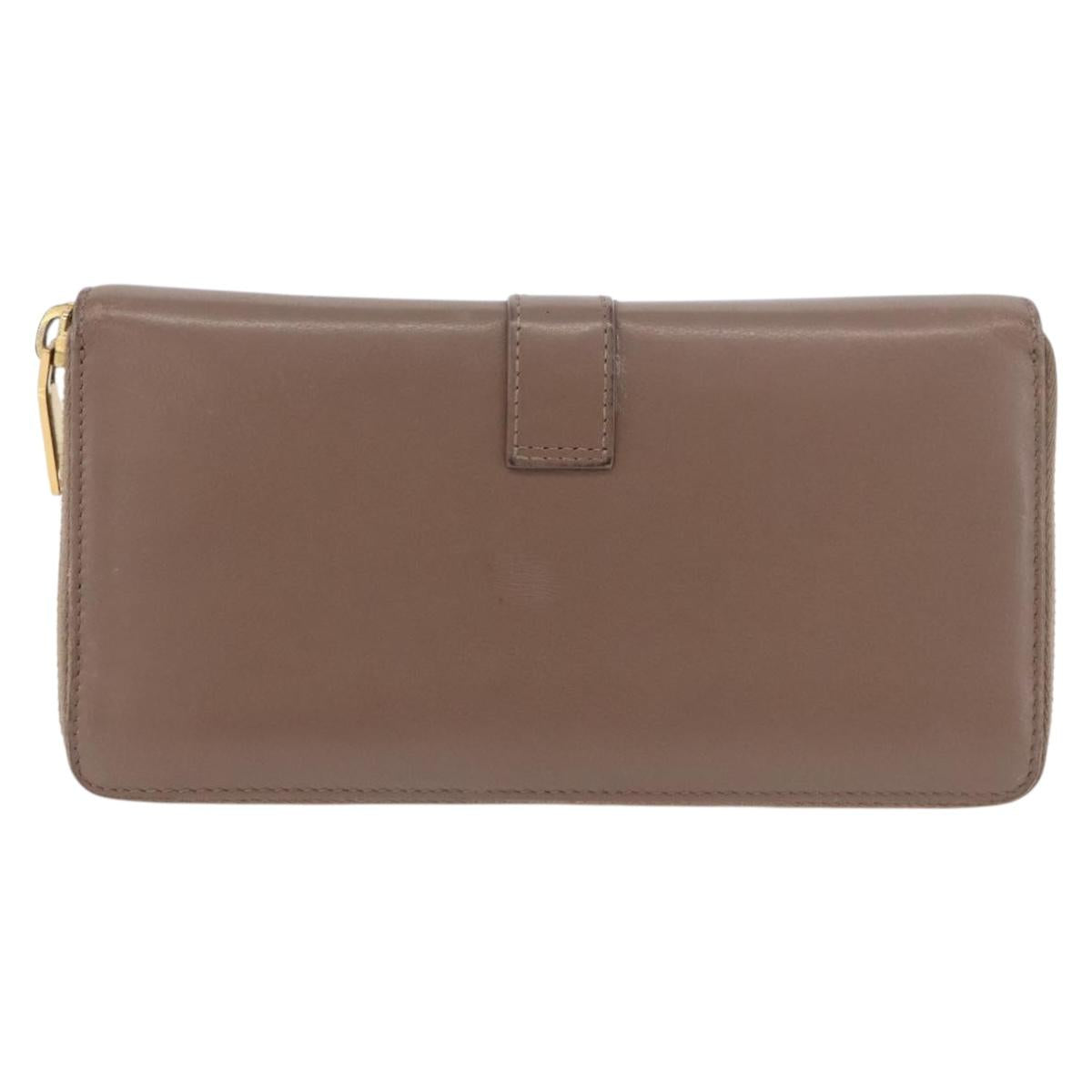 SAINT LAURENT Long Wallet Leather Brown Gold Auth bs35724