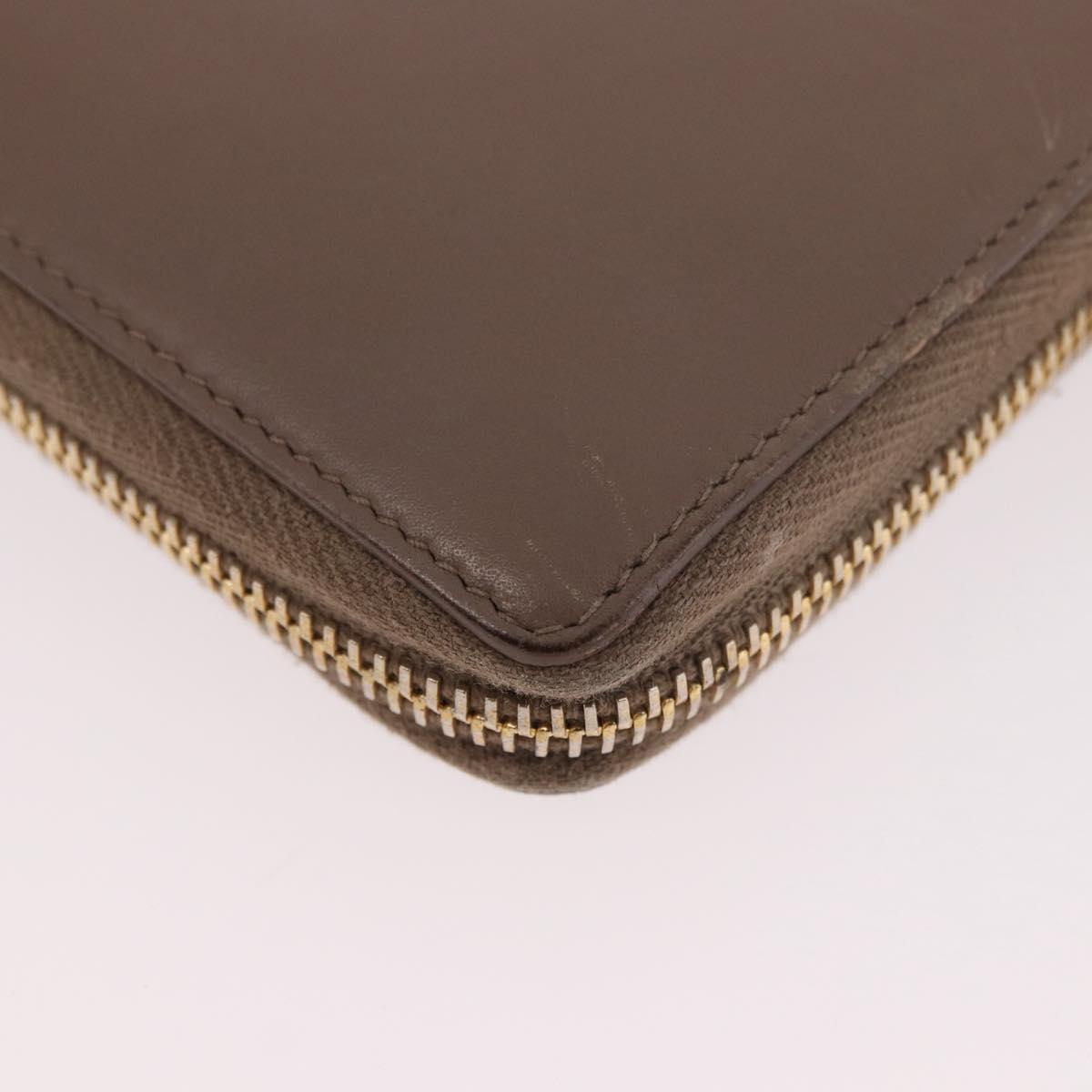 SAINT LAURENT Long Wallet Leather Brown Gold Auth bs35724