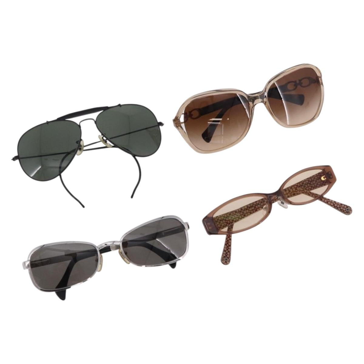 DOLCE&GABBANA Coach Sunglasses plastic metal 4 Set Black Brown Auth bs35726