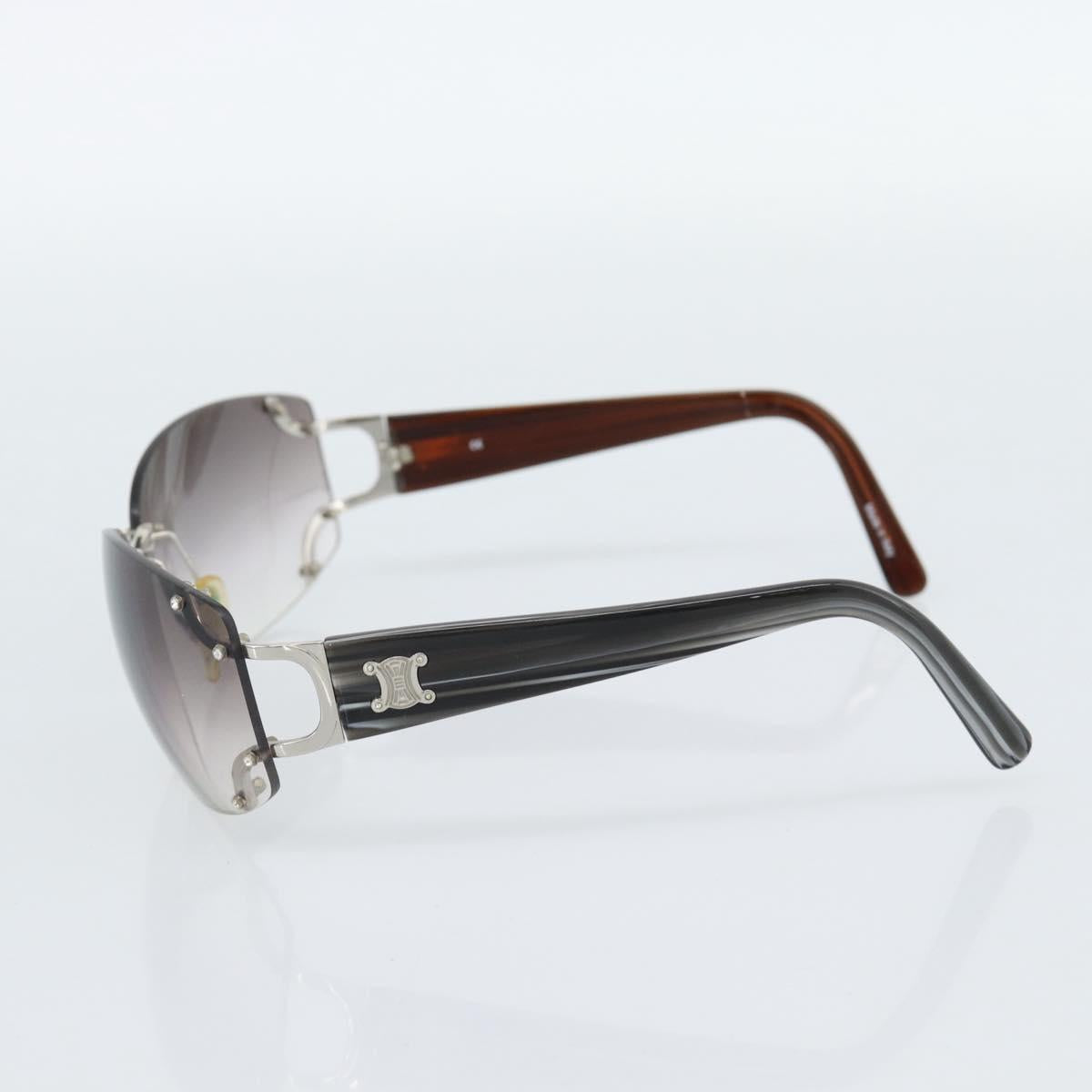 CELINE Rimless Sunglasses Plastic Gray Silver Auth bs35727V