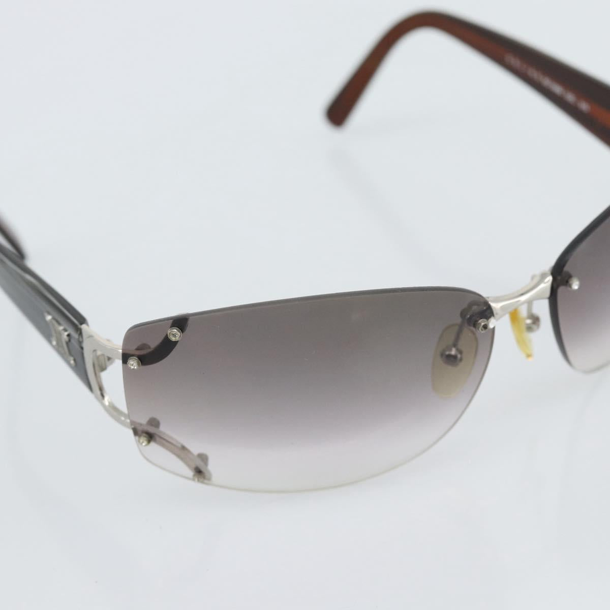 CELINE Rimless Sunglasses Plastic Gray Silver Auth bs35727V