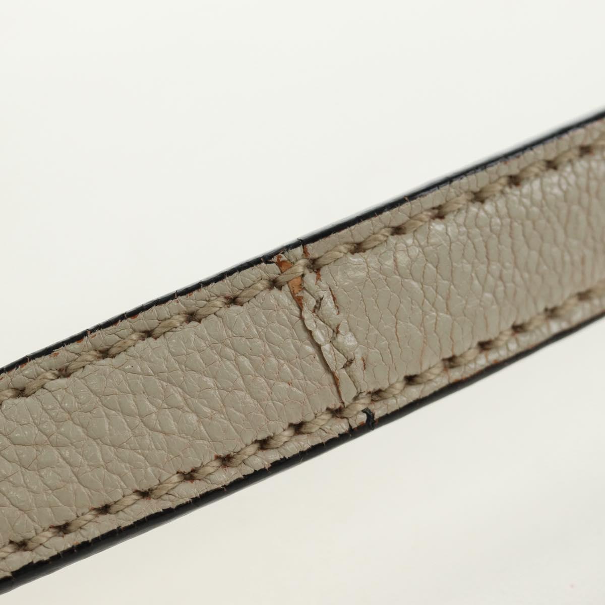 Miu Miu Hand Bag Leather 2way Beige Gold Auth bs35737V