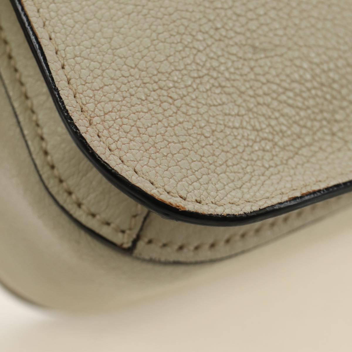 Miu Miu Hand Bag Leather 2way Beige Gold Auth bs35737V