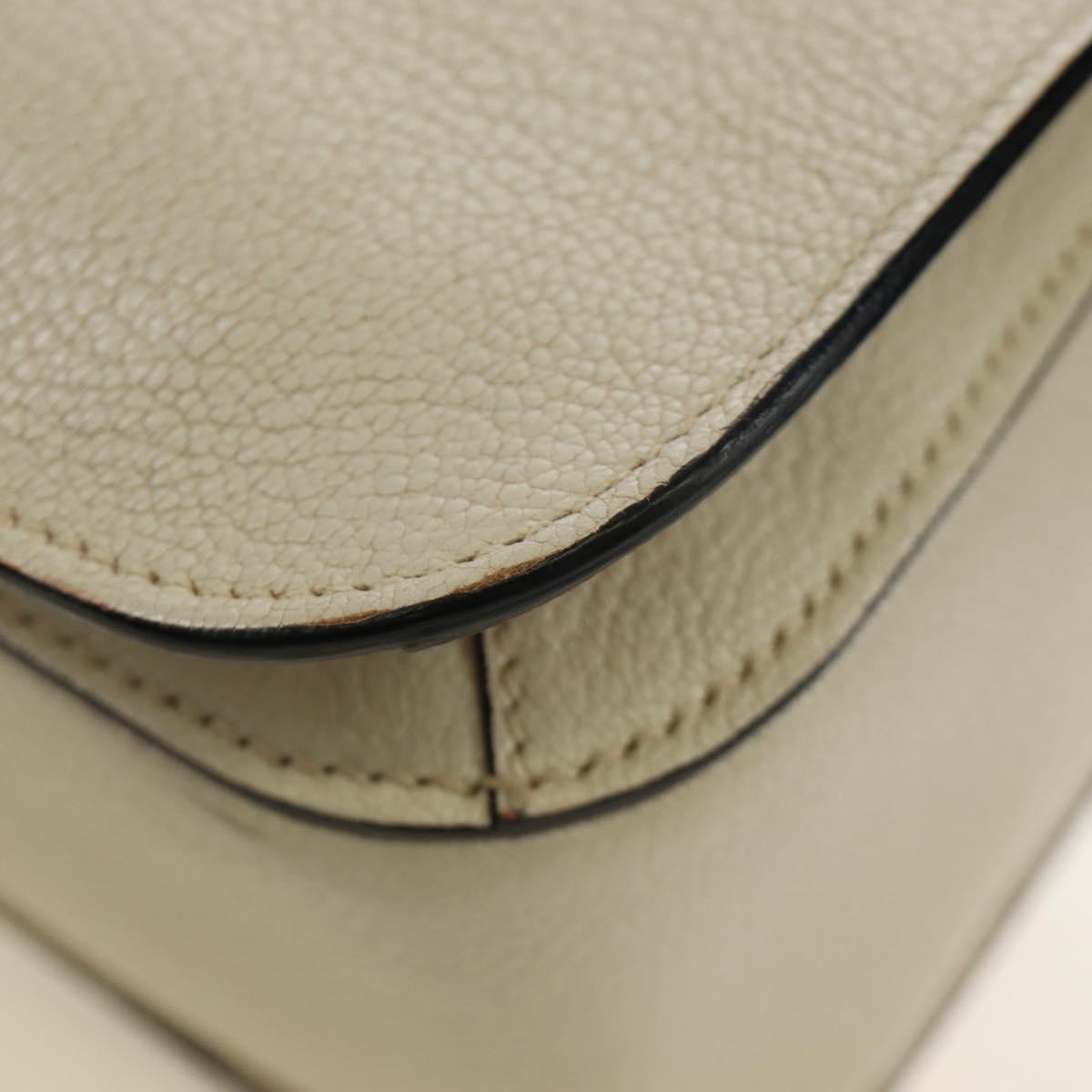 Miu Miu Hand Bag Leather 2way Beige Gold Auth bs35737V
