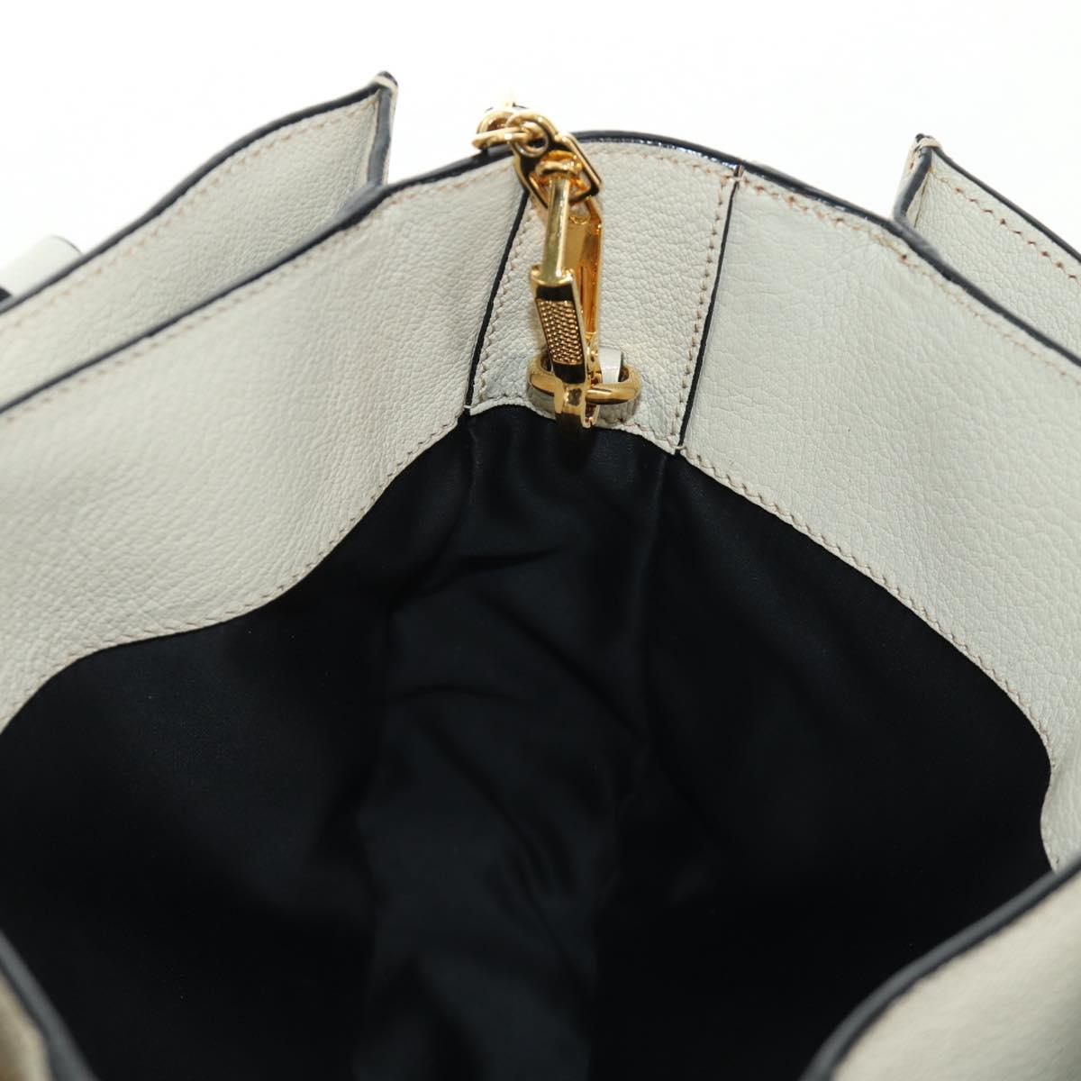 Miu Miu Hand Bag Leather 2way Beige Gold Auth bs35737V