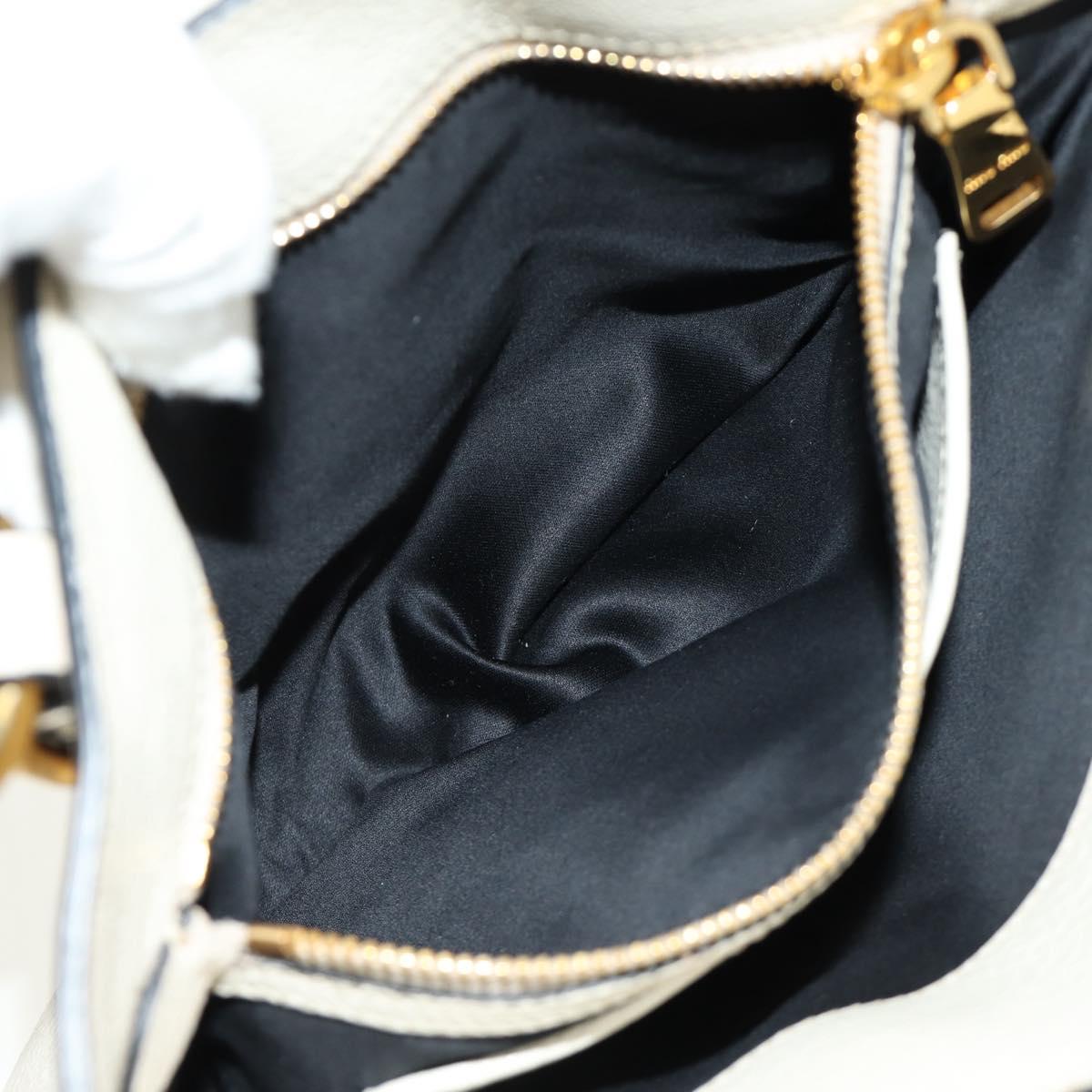Miu Miu Hand Bag Leather 2way Beige Gold Auth bs35737V