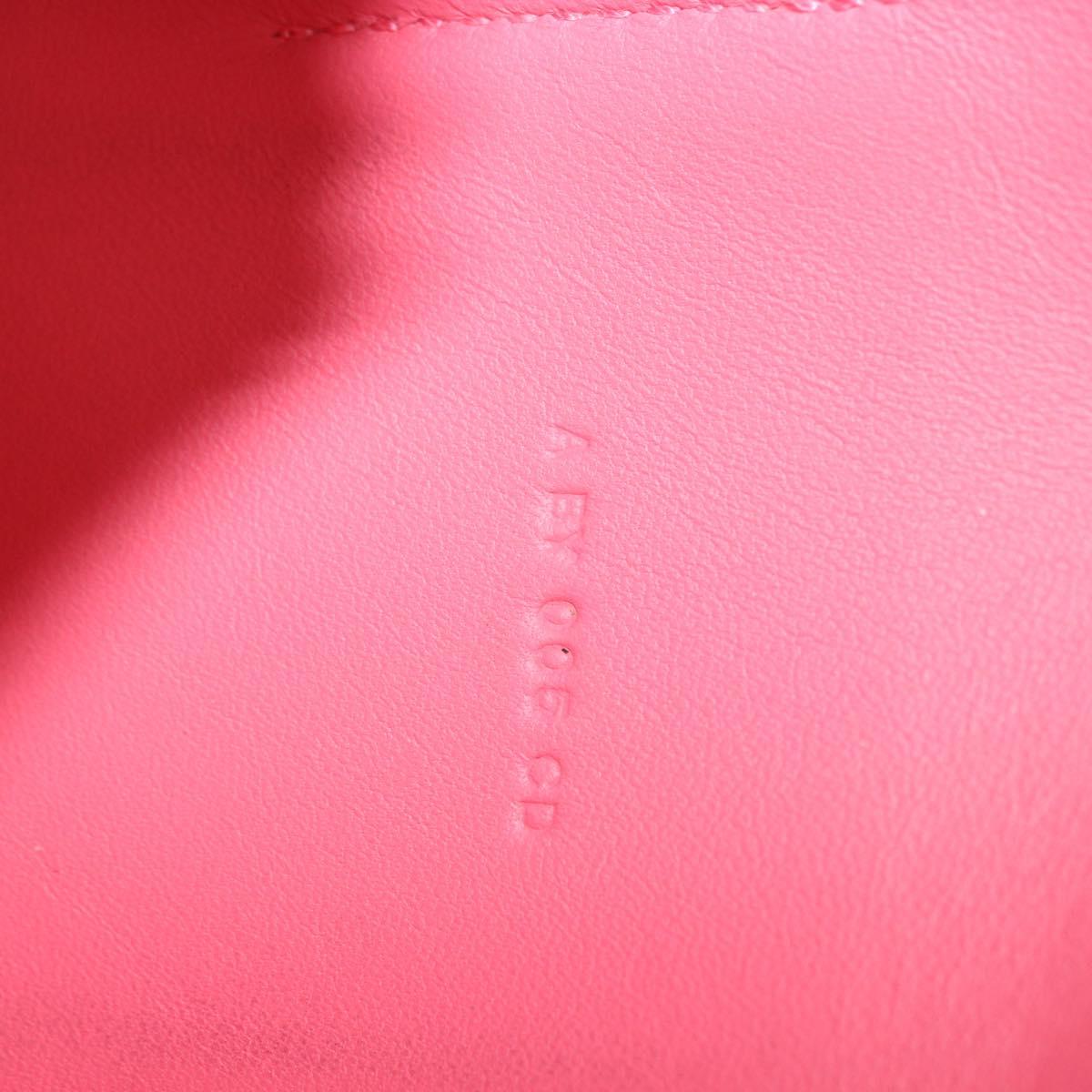 HERMES Dogon GM Long Wallet Leather Pink Silver Auth bs35743