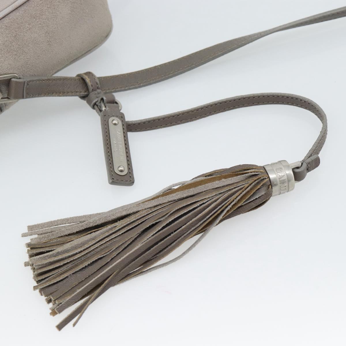 SAINT LAURENT Shoulder Bag Suede Gray Silver 520533 Auth bs35745V