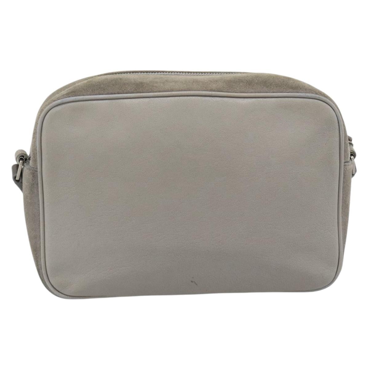 SAINT LAURENT Shoulder Bag Suede Gray Silver 520533 Auth bs35745V