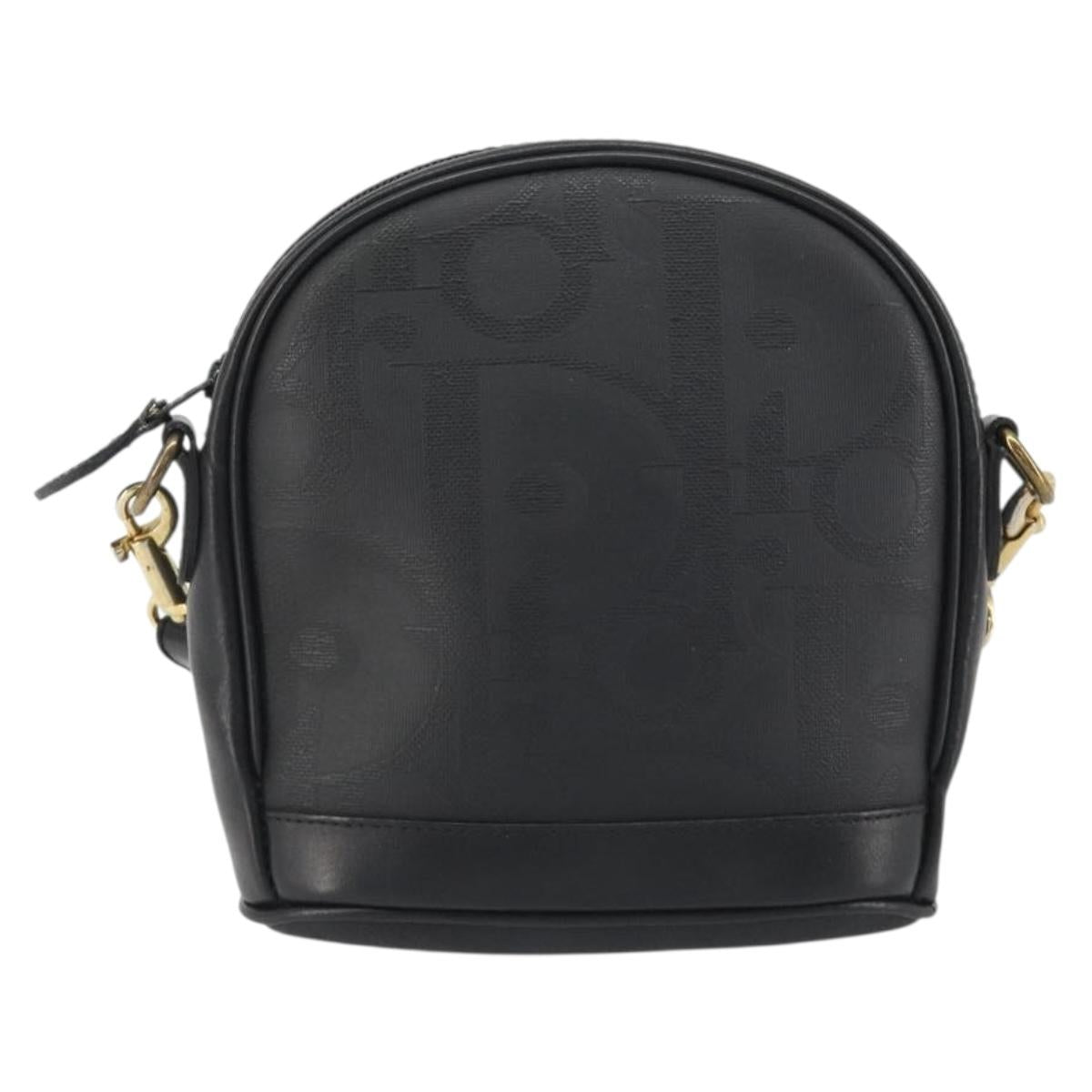 Christian Dior Trotter Shoulder Bag Black Gold Auth bs35747